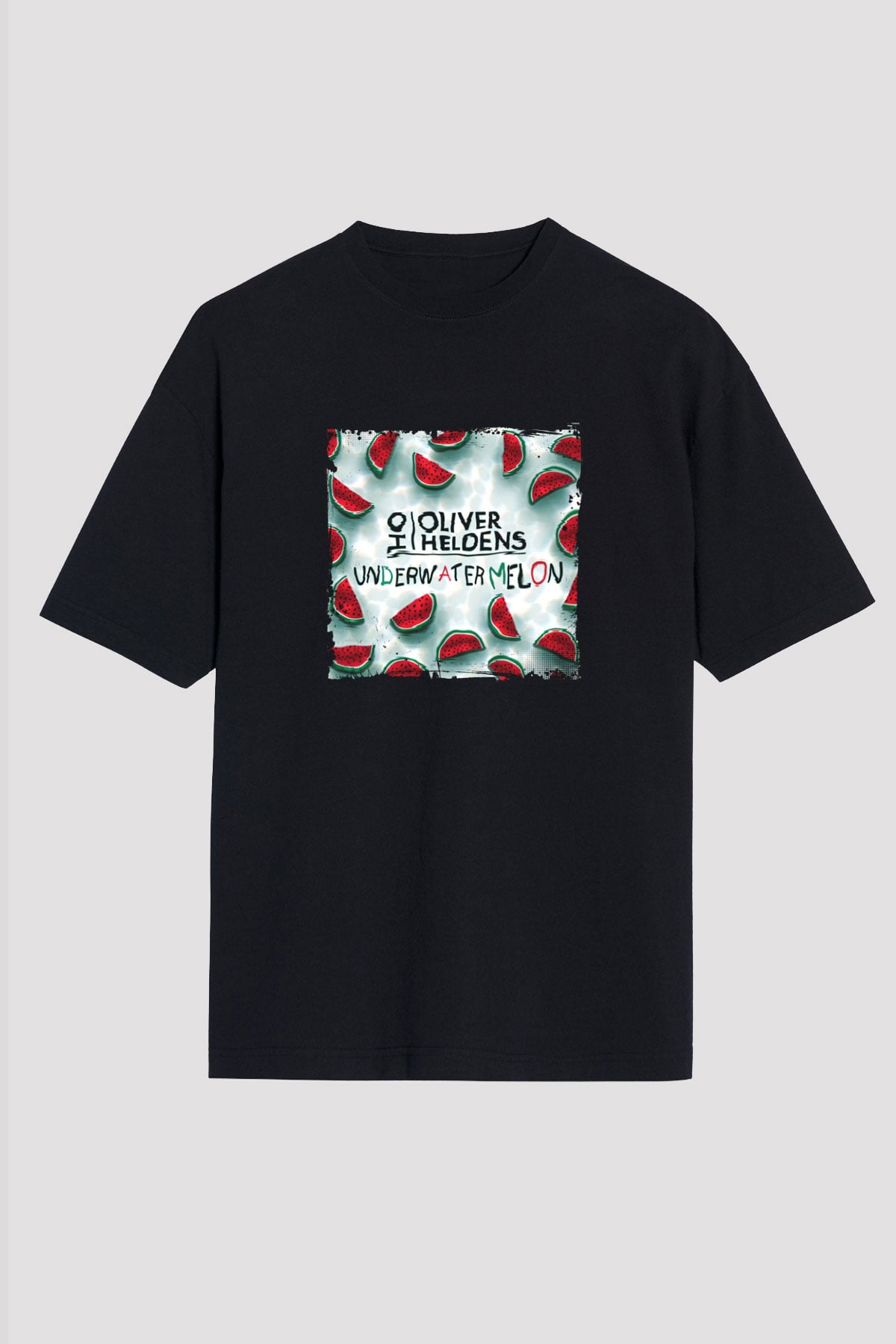 Oliver Heldens Baskılı Unisex Oversize Siyah Tişört