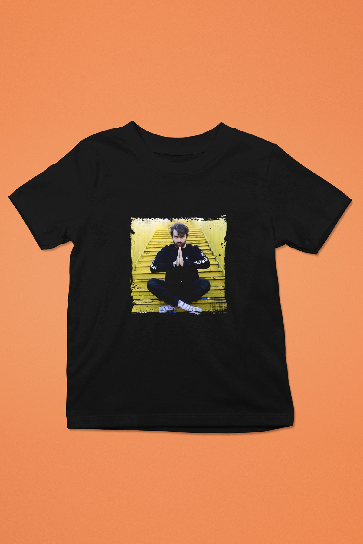 Oliver Heldens Baskılı Unisex Siyah Çocuk Tişört