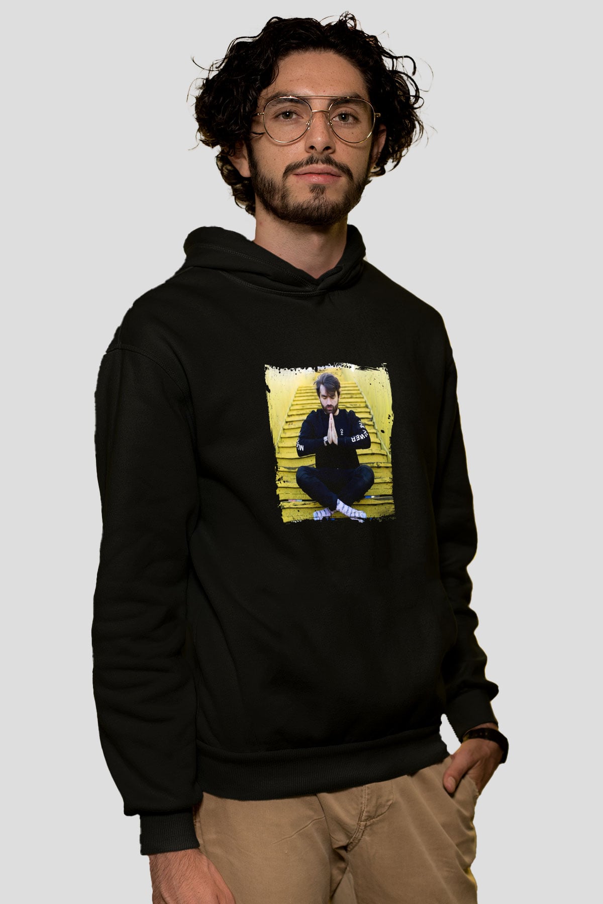 Oliver Heldens Baskılı Unisex Siyah Hoodie