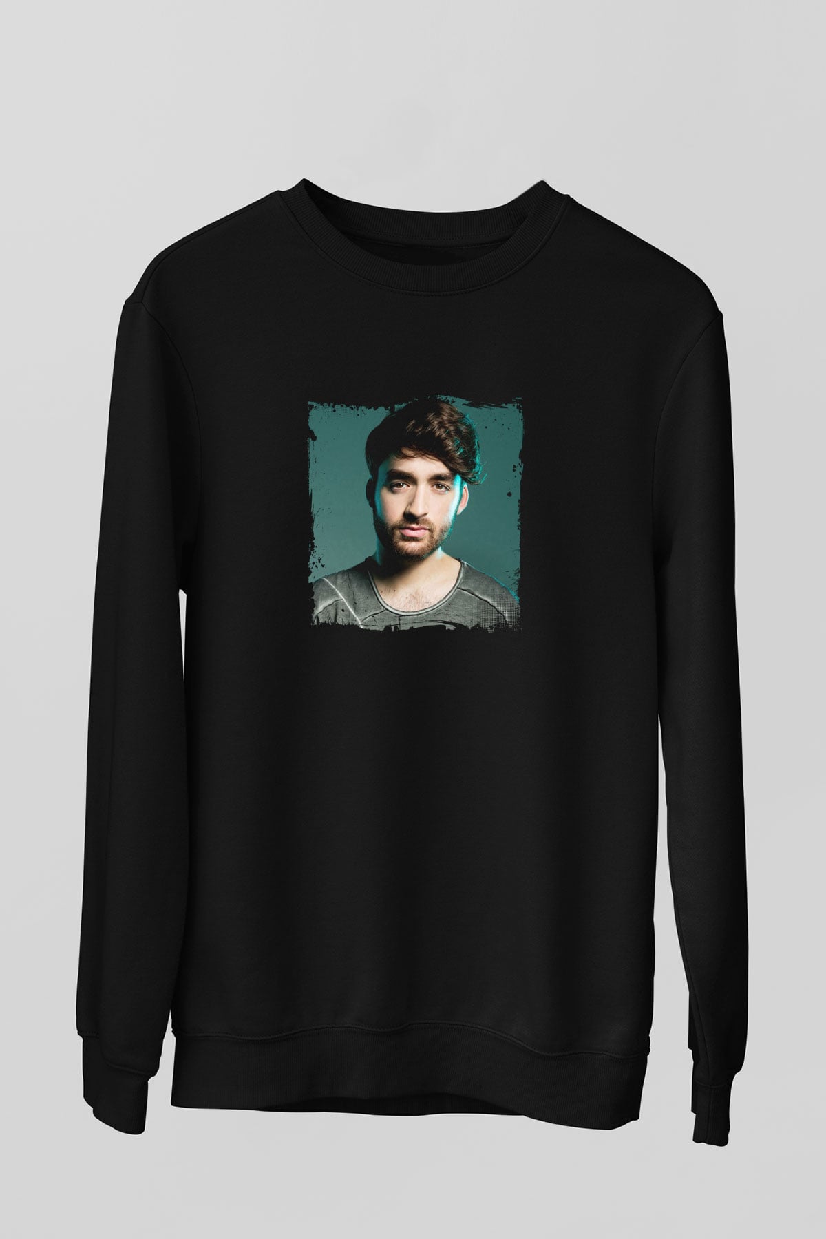 Oliver Heldens Baskılı Unisex Siyah Sweatshirt