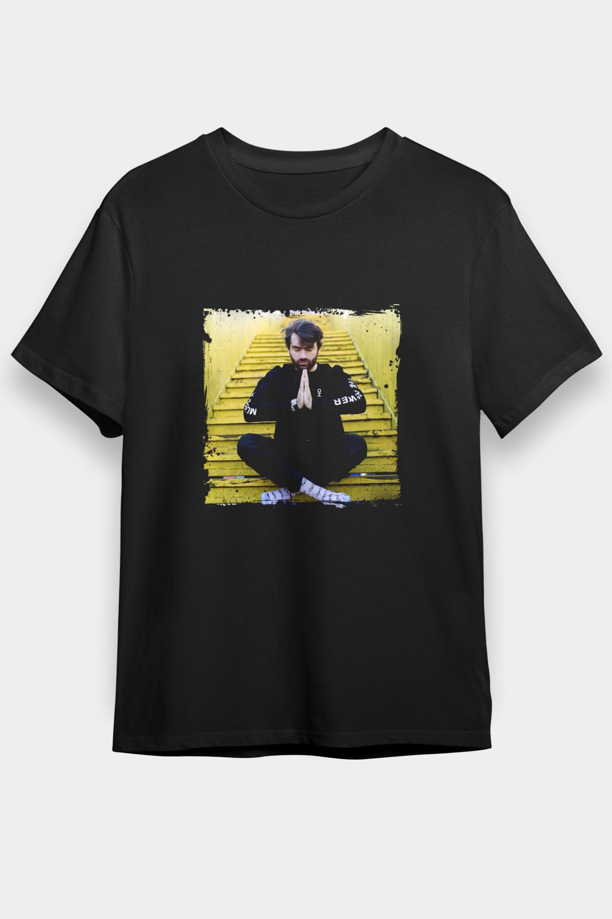 Oliver Heldens Baskılı Unisex Siyah Tişört