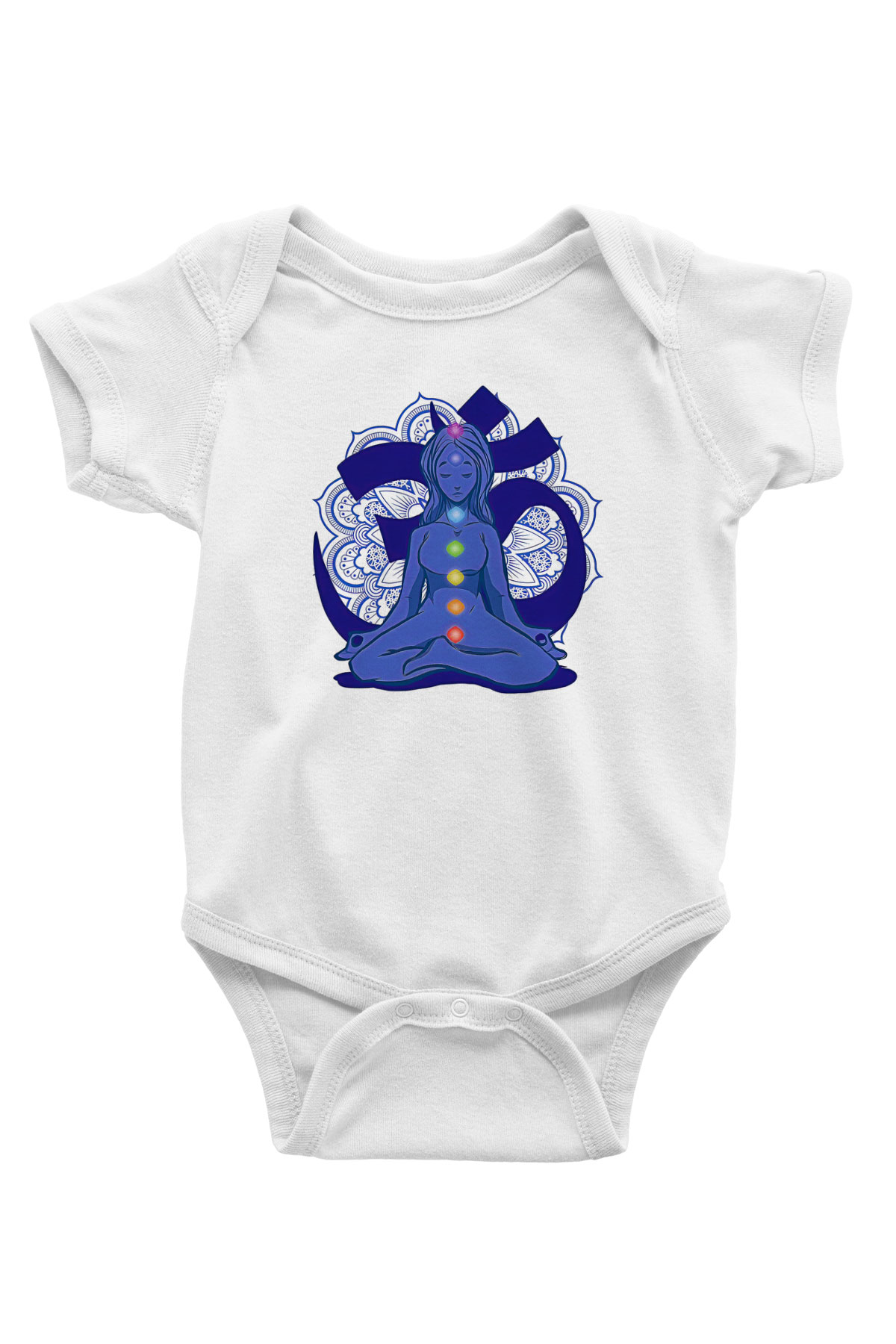 Om Baskılı Beyaz Unisex Bebek Body - Zıbın