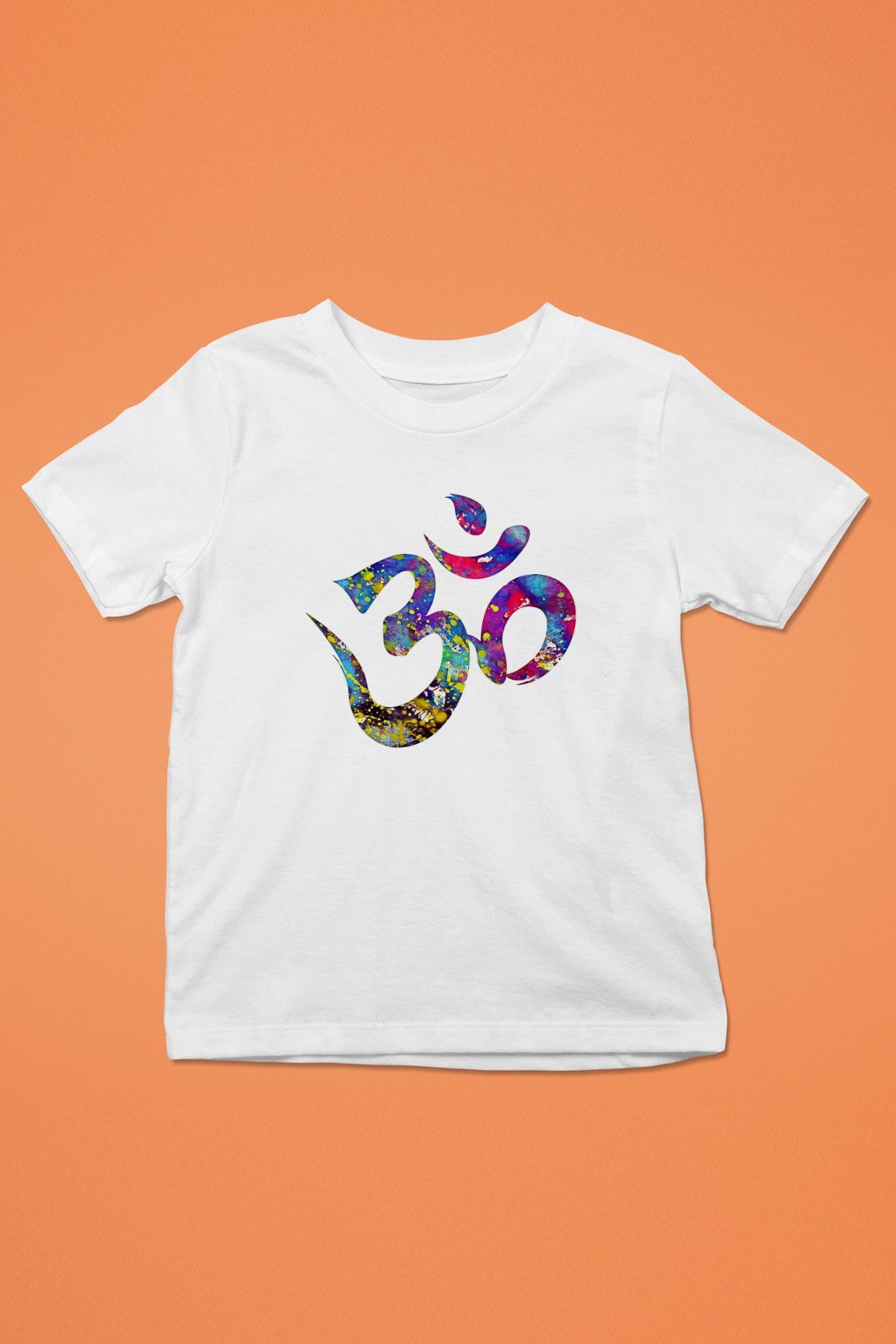 Om Baskılı Beyaz Unisex Beyaz Çocuk Tişört - Tshirt