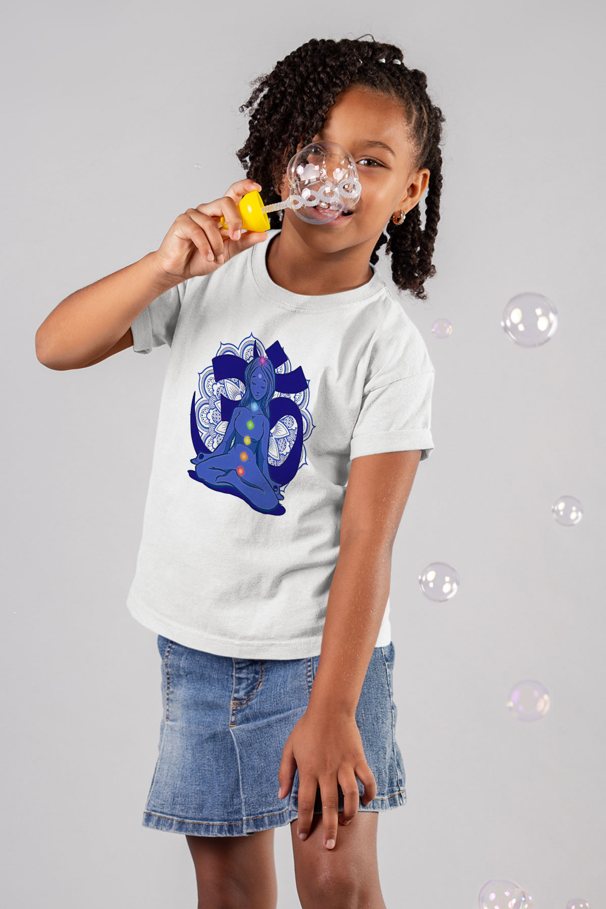 Om Baskılı Beyaz Unisex Beyaz Çocuk Tişört - Tshirt