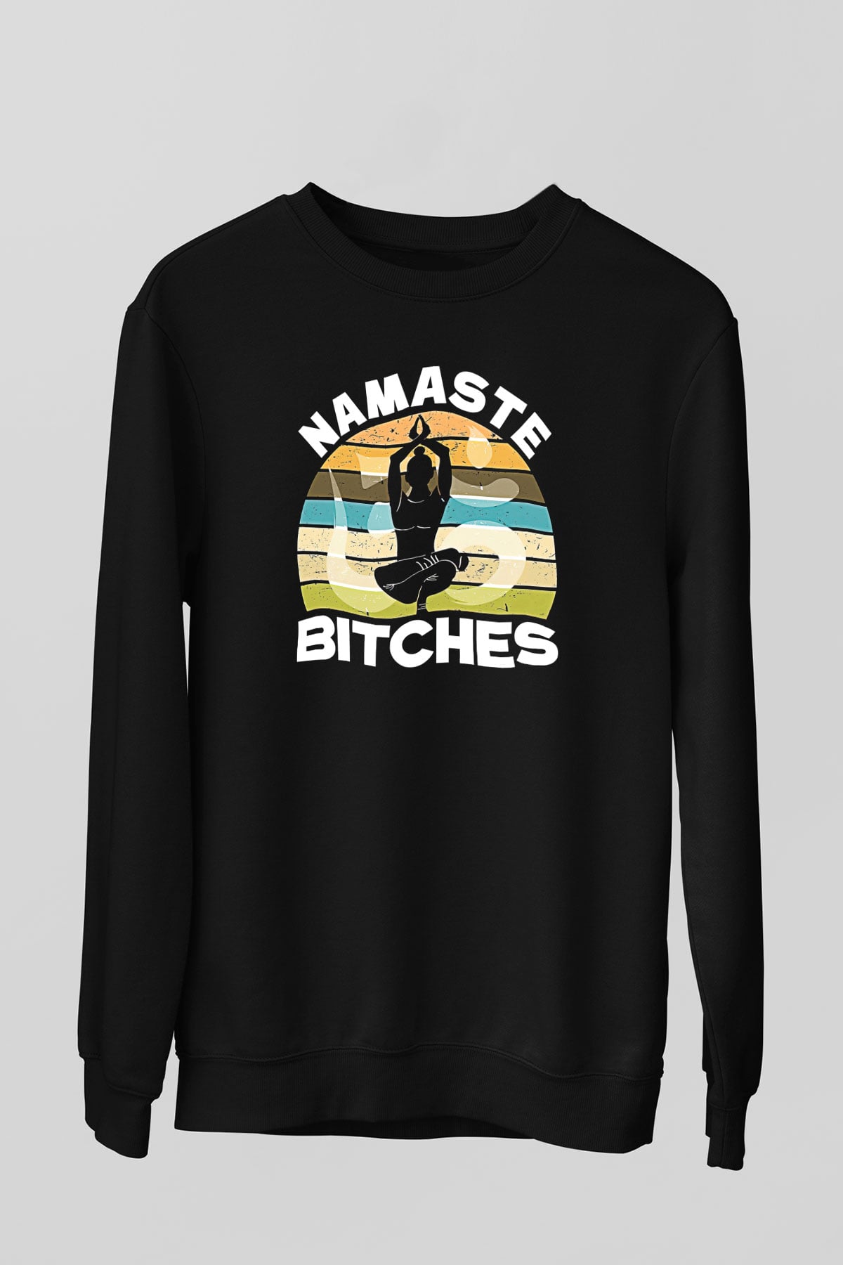 Om Baskılı Unisex Siyah Sweatshirt
