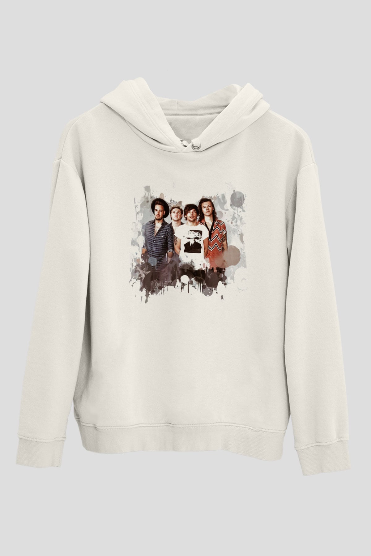 One Direction Beyaz Unisex Kapşonlu Sweatshirt