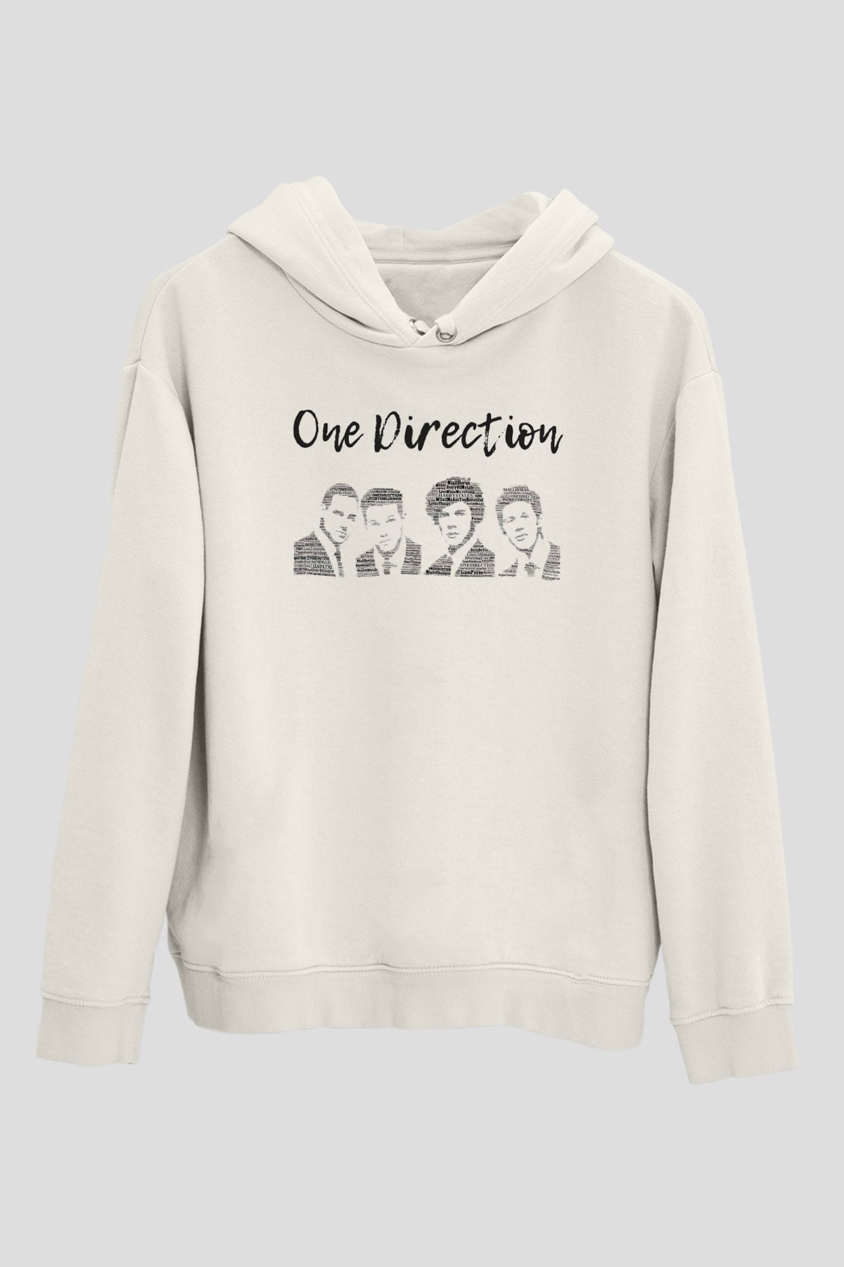 One Direction Beyaz Unisex Kapüşonlu Sweatshirt