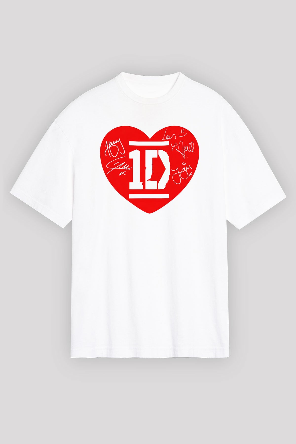 One Direction Beyaz Unisex Oversize Tişört T-Shirt
