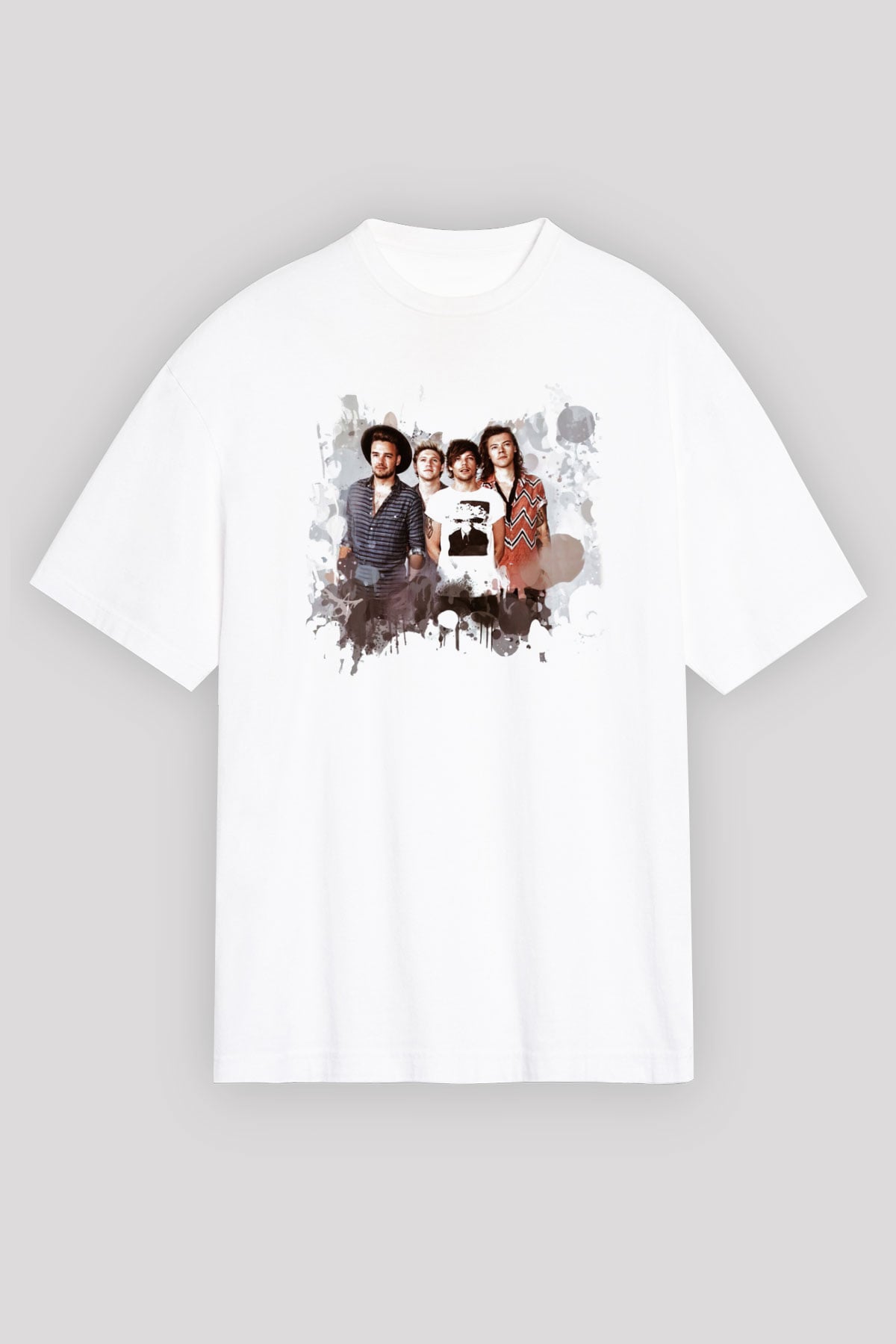 One Direction Beyaz Unisex Oversize Tişört T-Shirt