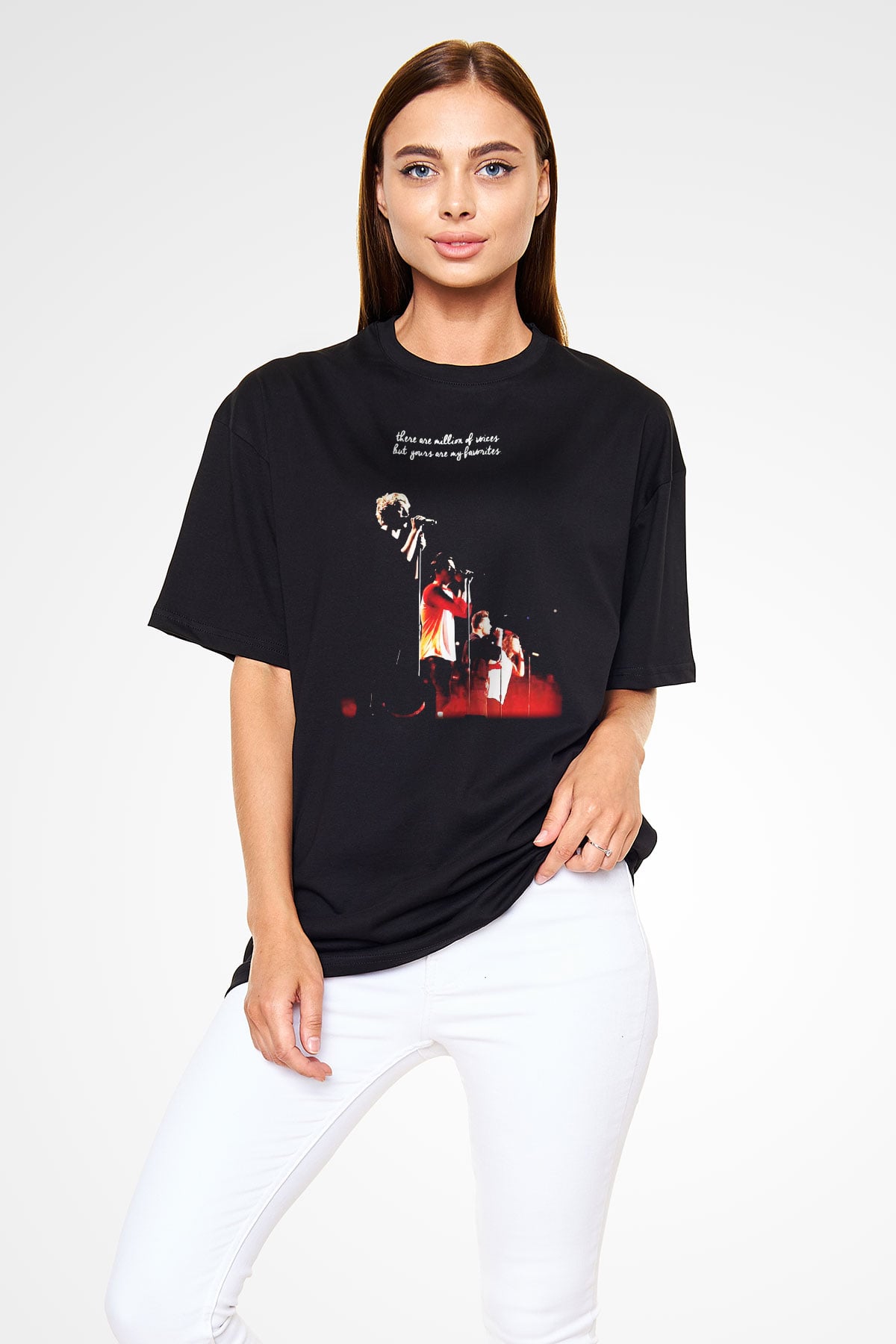 One Direction Siyah Unisex Oversize Tişört T-Shirt