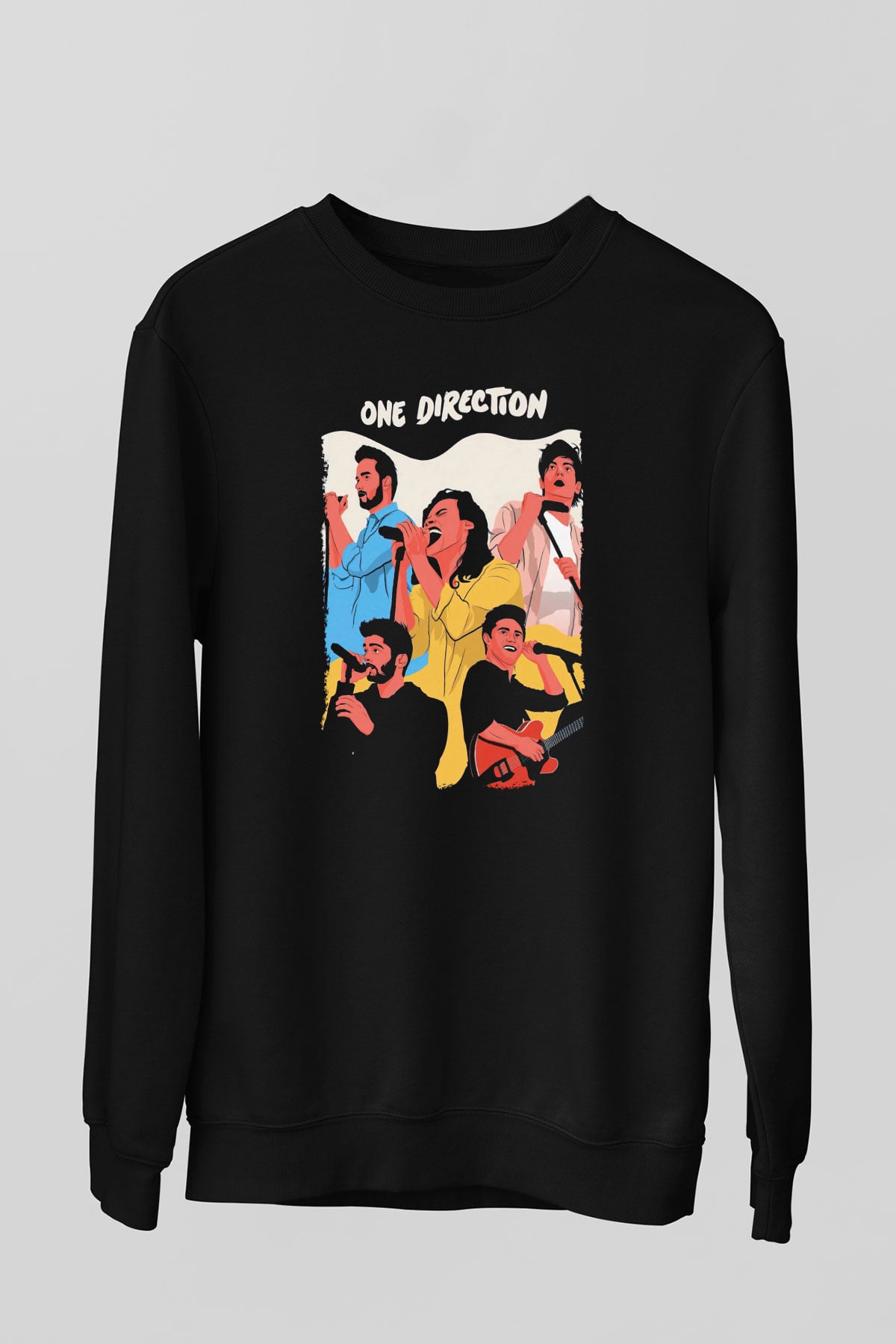 One Direction Siyah Unisex Sweatshirt