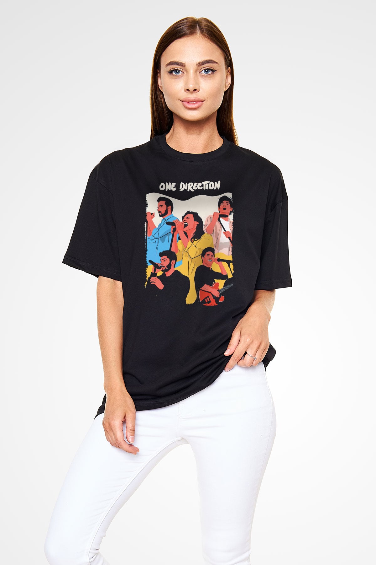 One Direction Siyah Unisex Tişört T-Shirt - TişörtFabrikası
