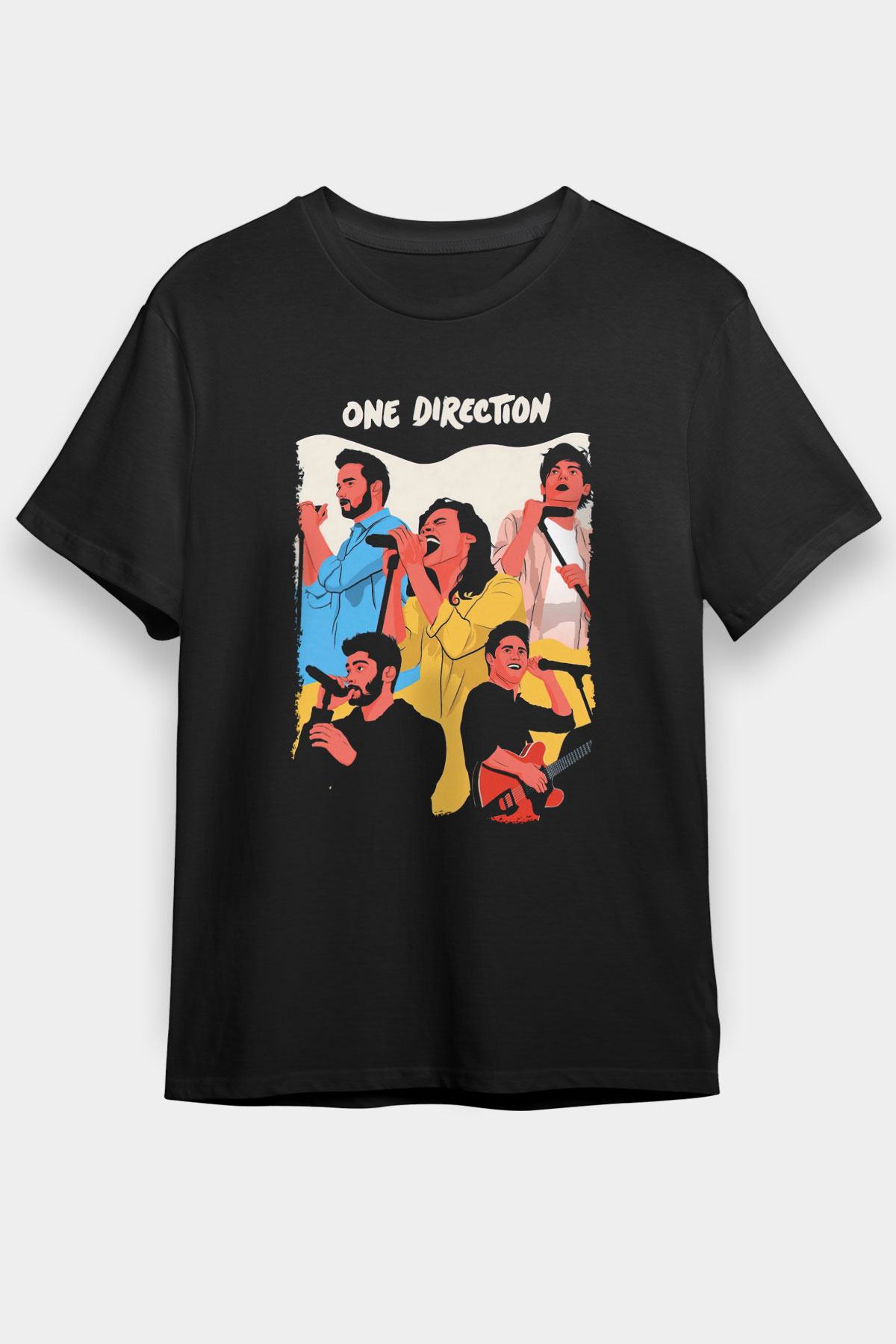 One Direction Siyah Unisex Tişört T-Shirt - TişörtFabrikası