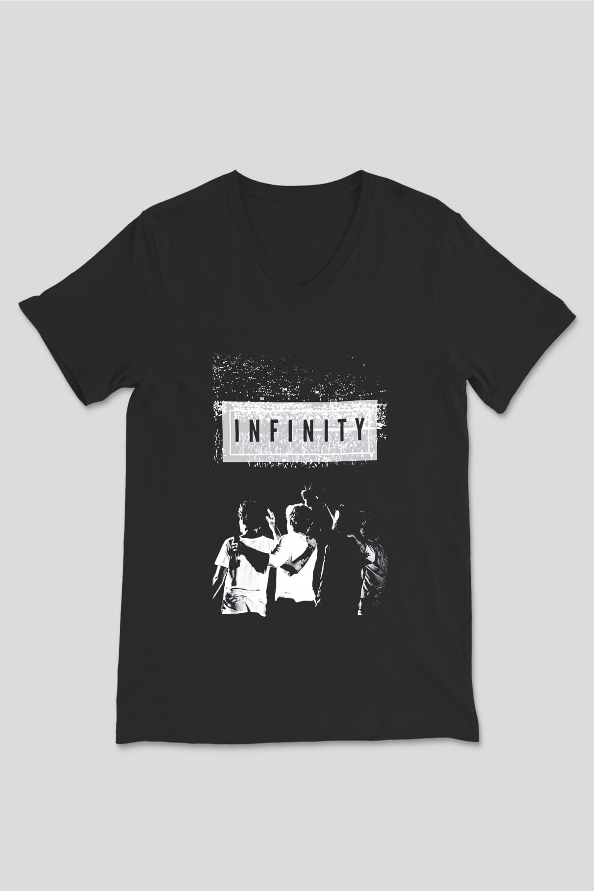 One Direction Siyah Unisex V Yaka Tişört T-Shirt
