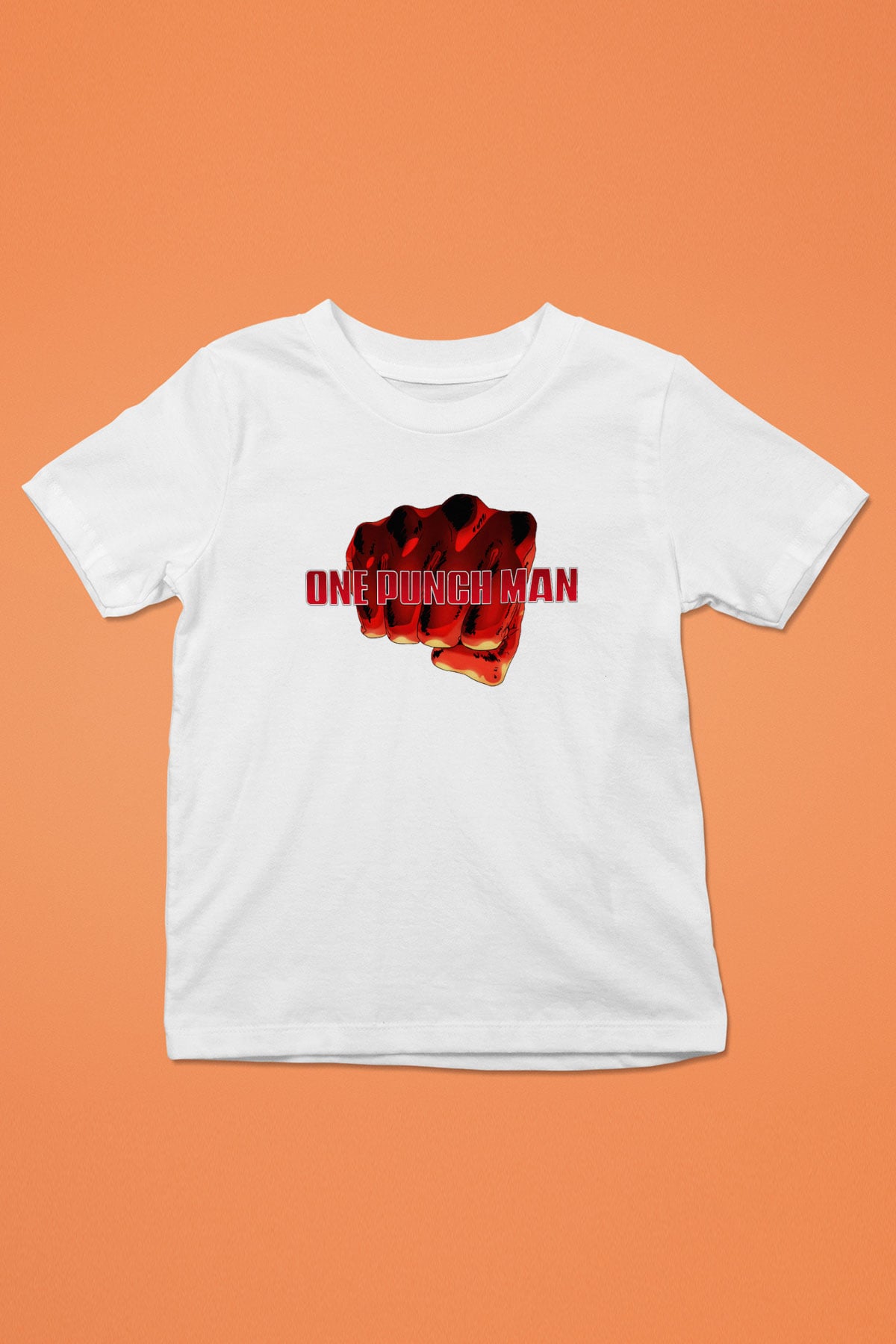 One Punch Man Baskılı Beyaz Unisex Çocuk Tişört