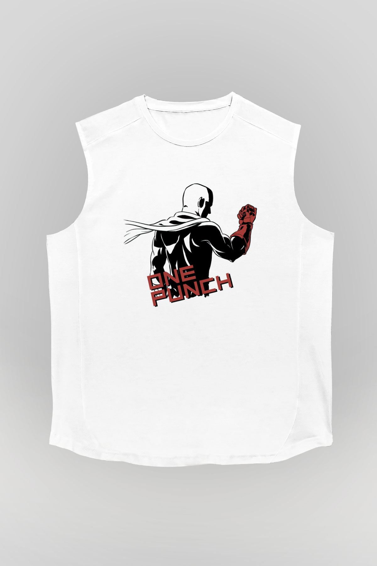 One Punch Man Beyaz Unisex Kolsuz Tişört