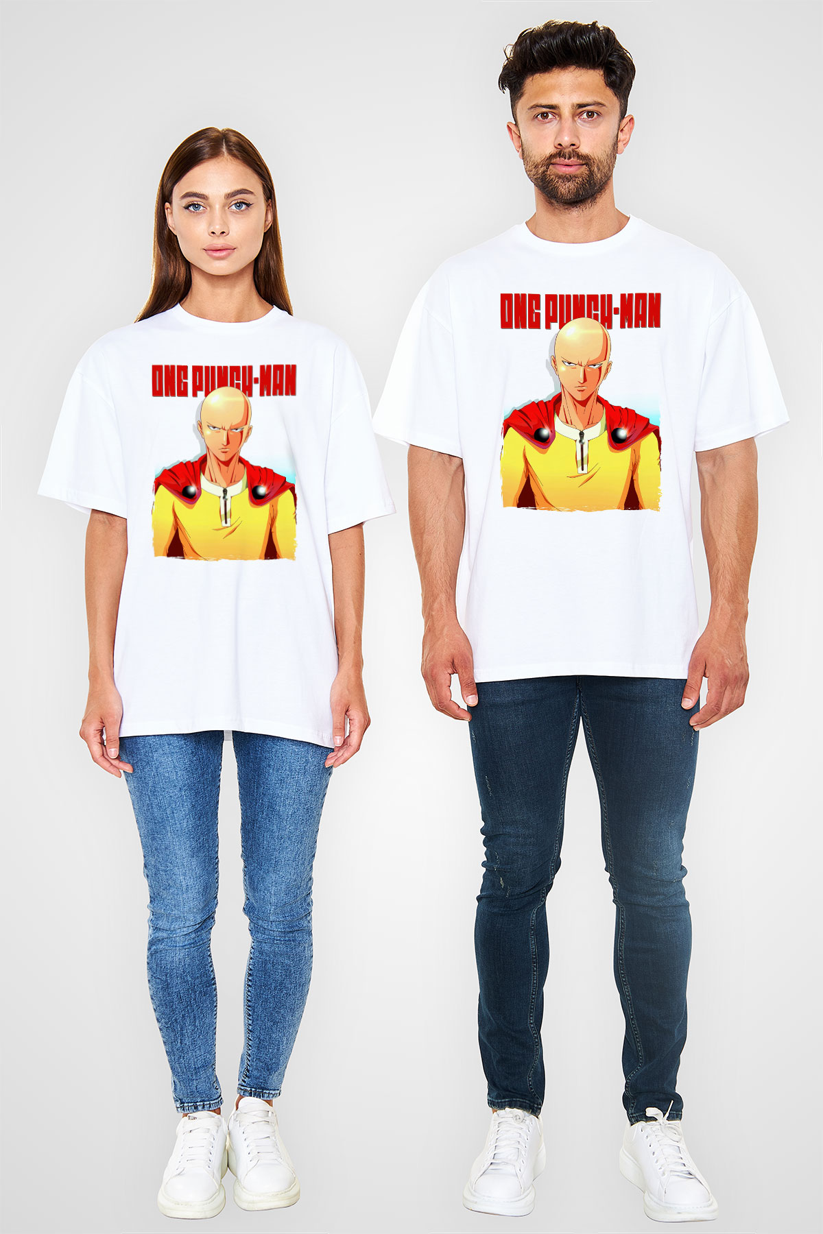 One Punch Man Beyaz Unisex Tişört T-Shirt
