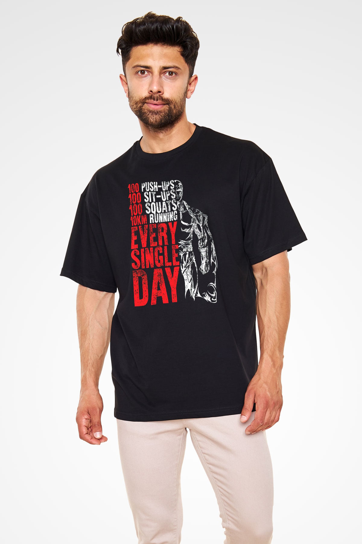One Punch Man Siyah Unisex Oversize Tişört T-Shirt