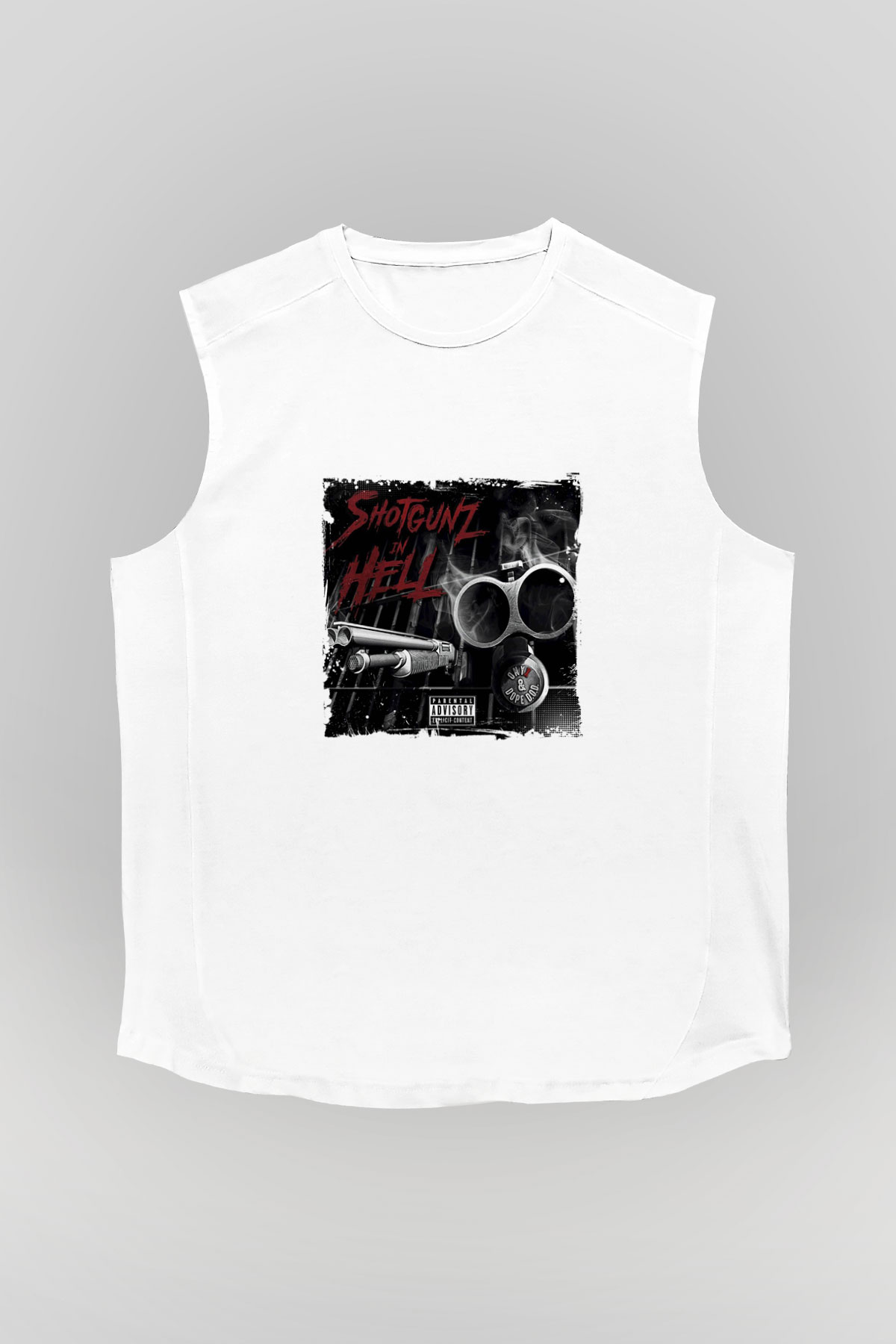 Onyx Baskılı Unisex Beyaz Kolsuz Tişört