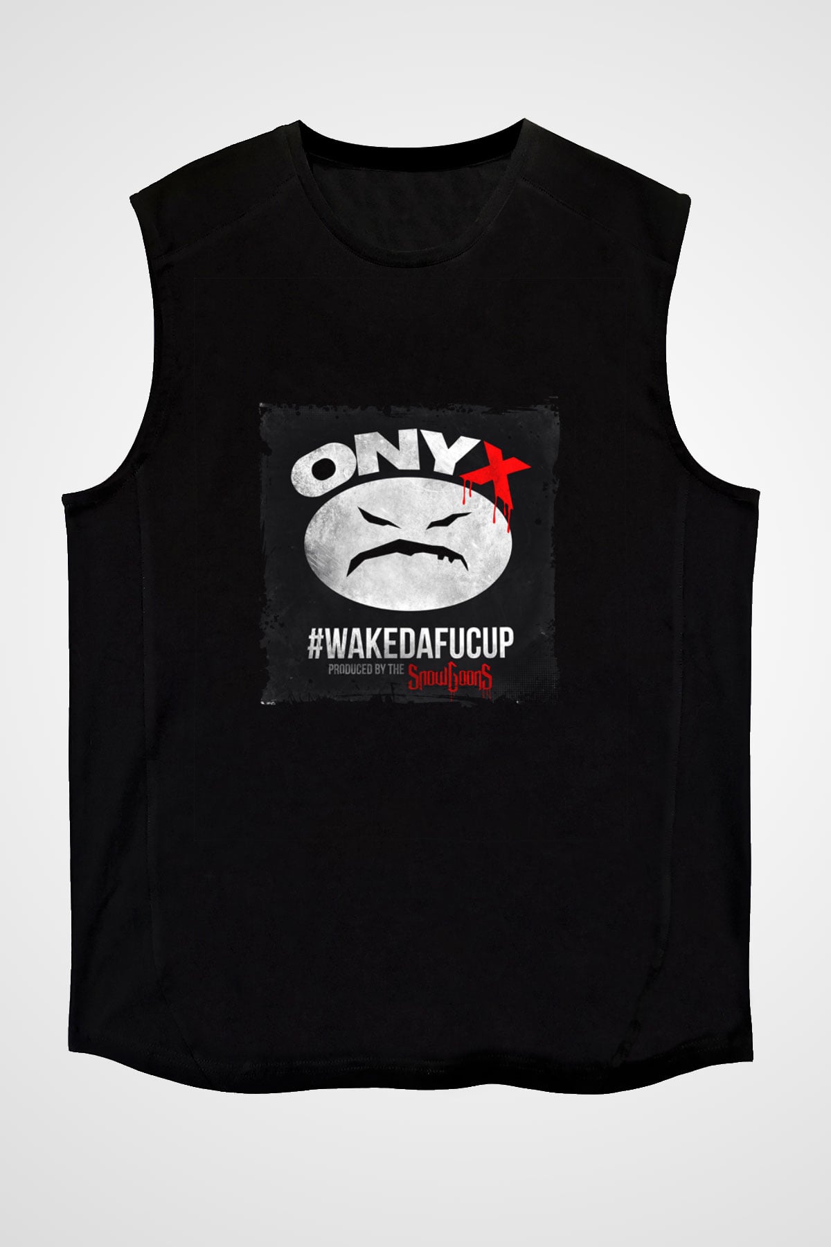 Onyx Baskılı Unisex Siyah Kolsuz Tişört