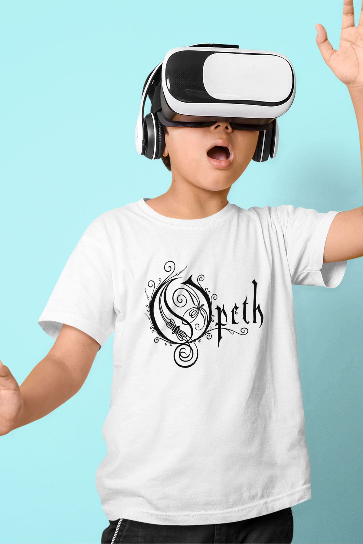 Opeth Baskılı Beyaz Unisex Çocuk Tişört