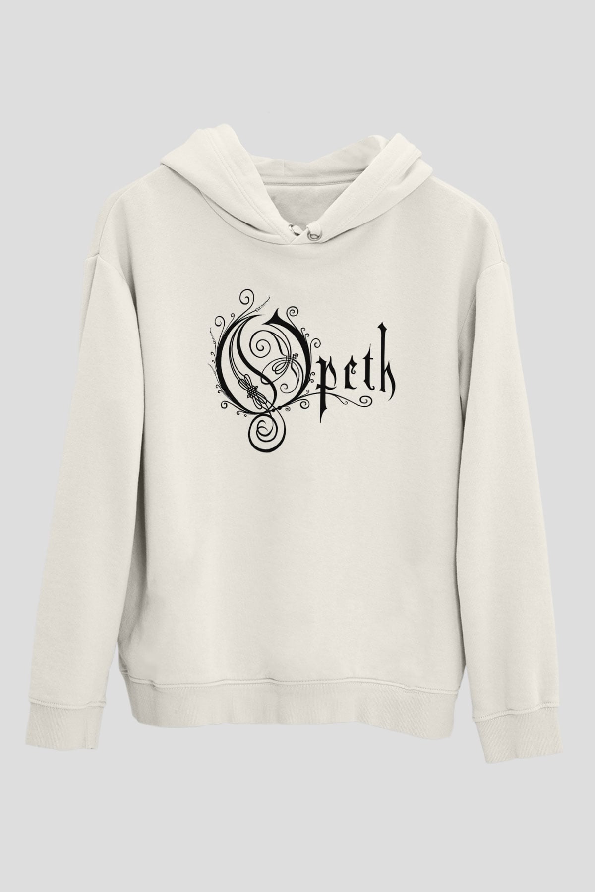 Opeth Beyaz Unisex Kapşonlu Sweatshirt