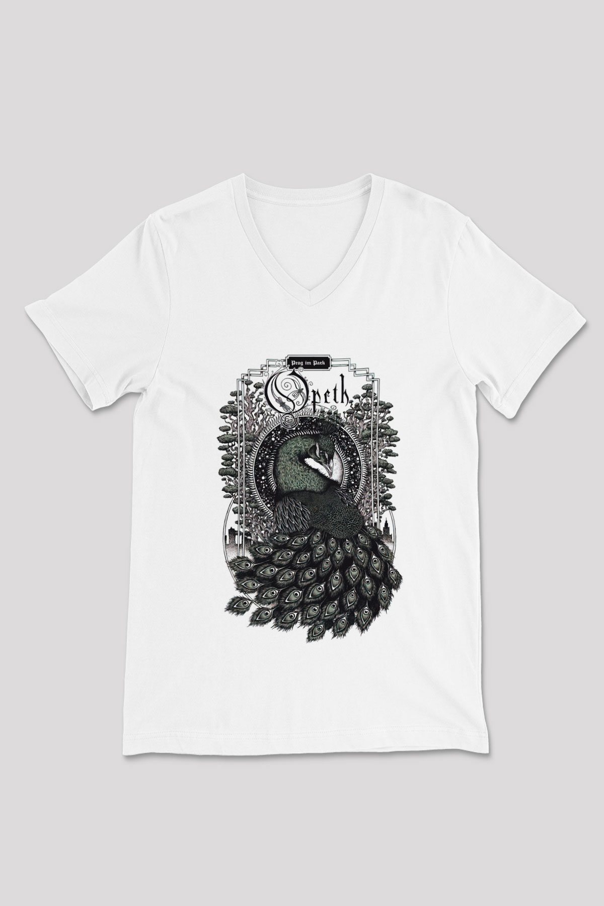 Opeth Beyaz Unisex V Yaka Tişört T-Shirt