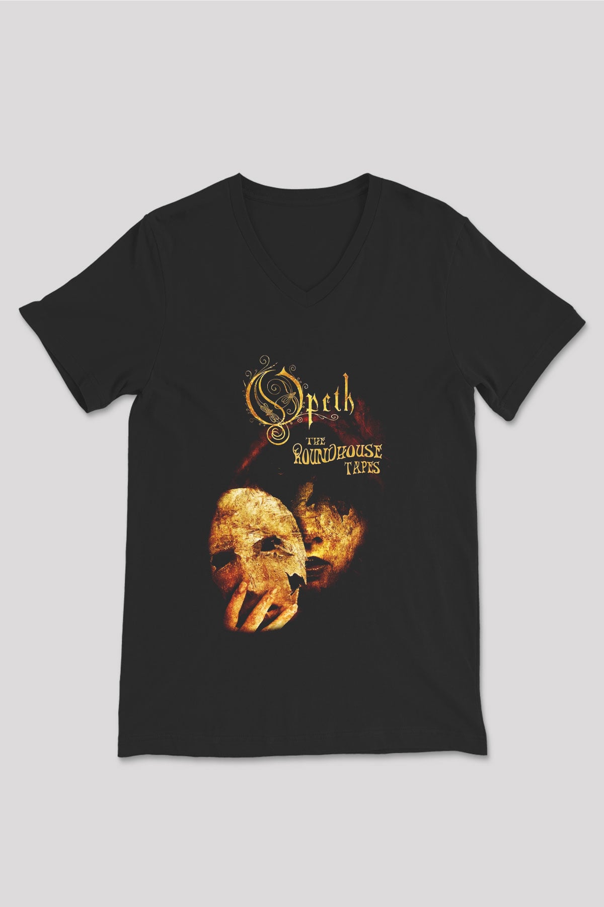 Opeth Siyah Unisex V Yaka Tişört T-Shirt