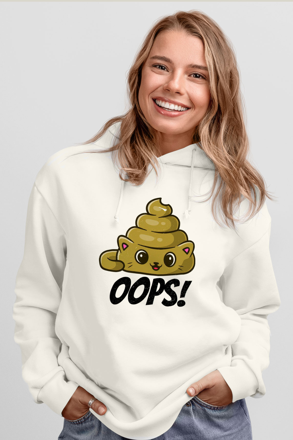 Opppsss TemalıBeyaz Tshirt Unisex Hoodie