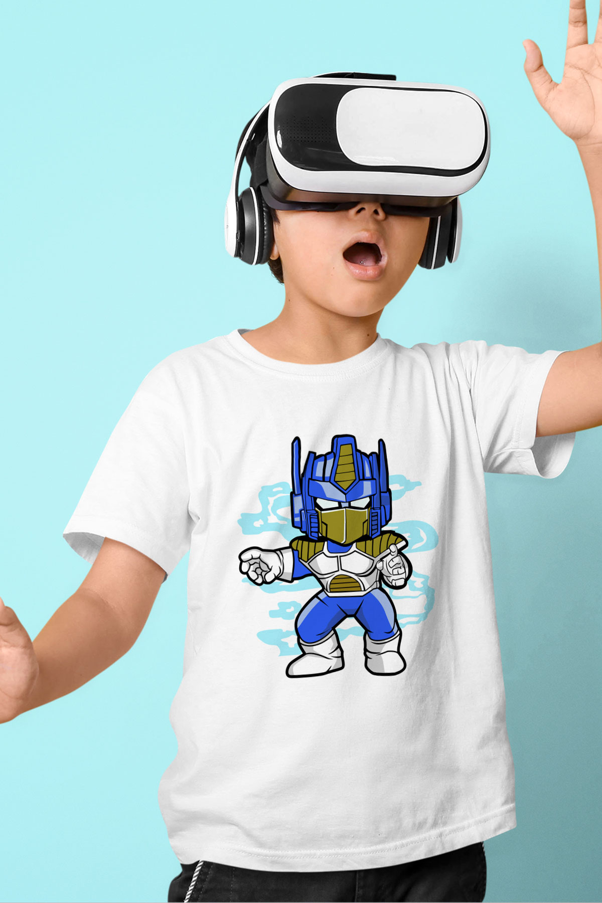 Optimus Vegeta Baskılı Beyaz Unisex Çocuk Tshirt