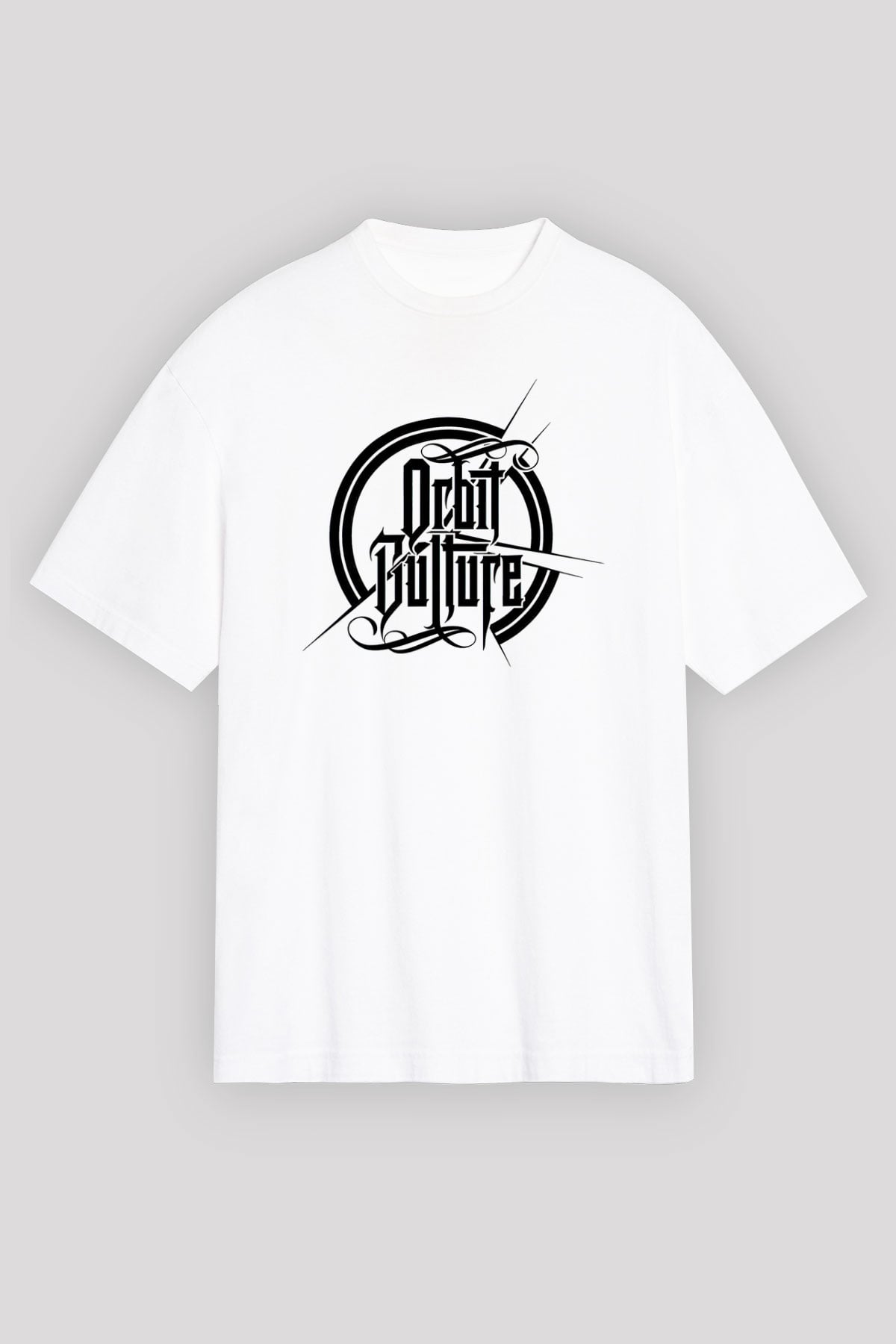 Orbit Culture Baskılı Beyaz Unisex Oversize Tişört - Tshirt