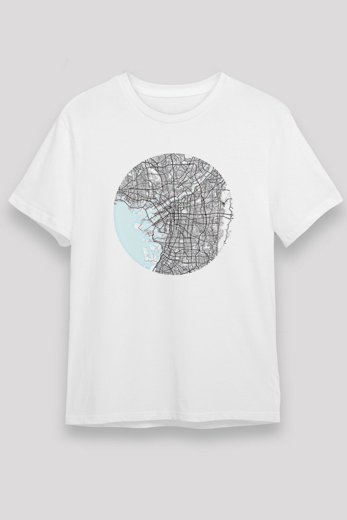 Orienteering Baskılı Unisex Beyaz Tişört - Tshirt