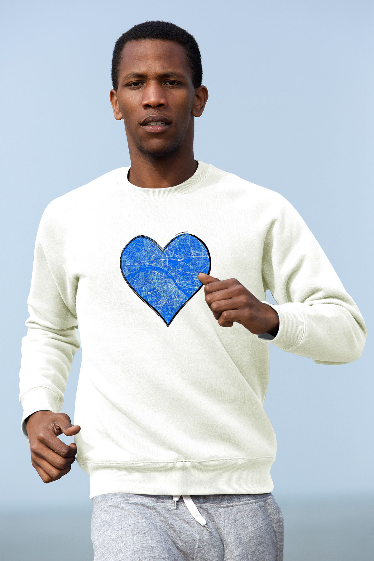 Orienteering Baskılı Unisex Ekru Sweatshirt