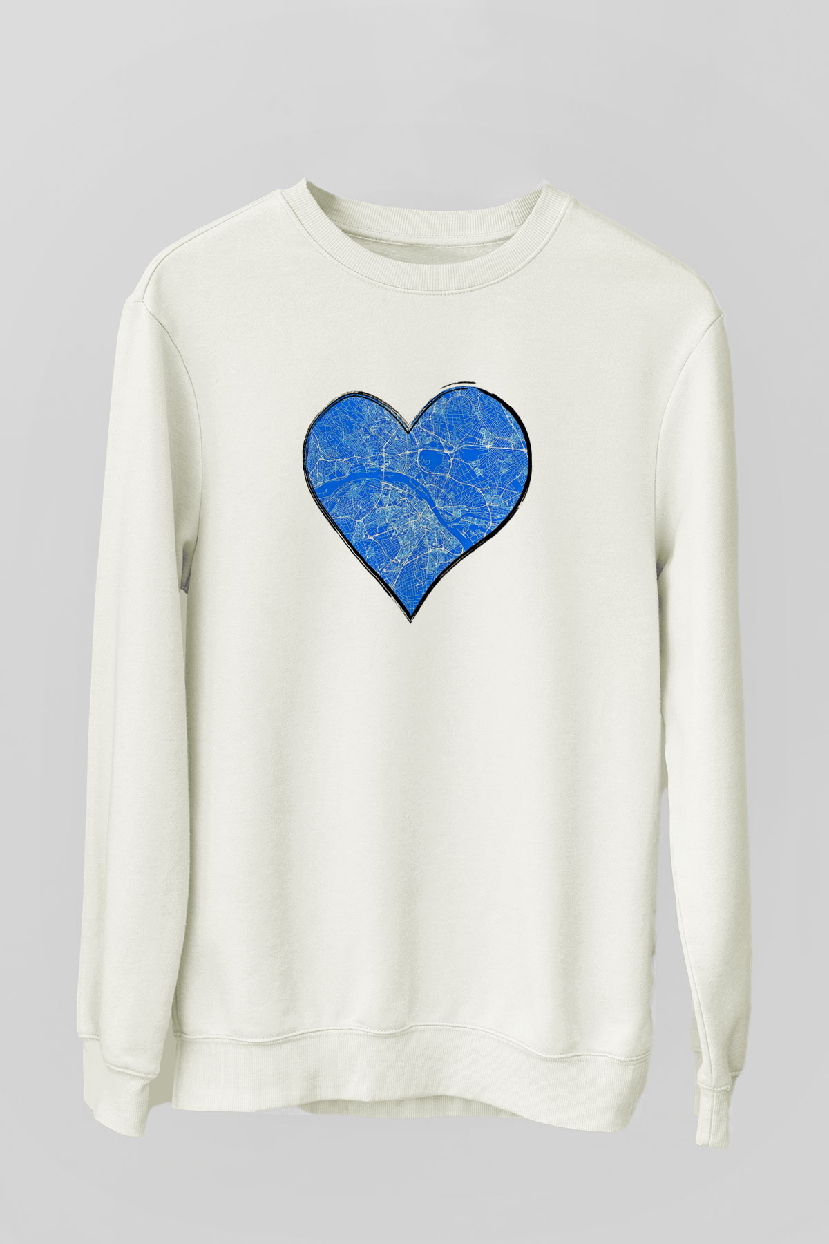 Orienteering Baskılı Unisex Ekru Sweatshirt