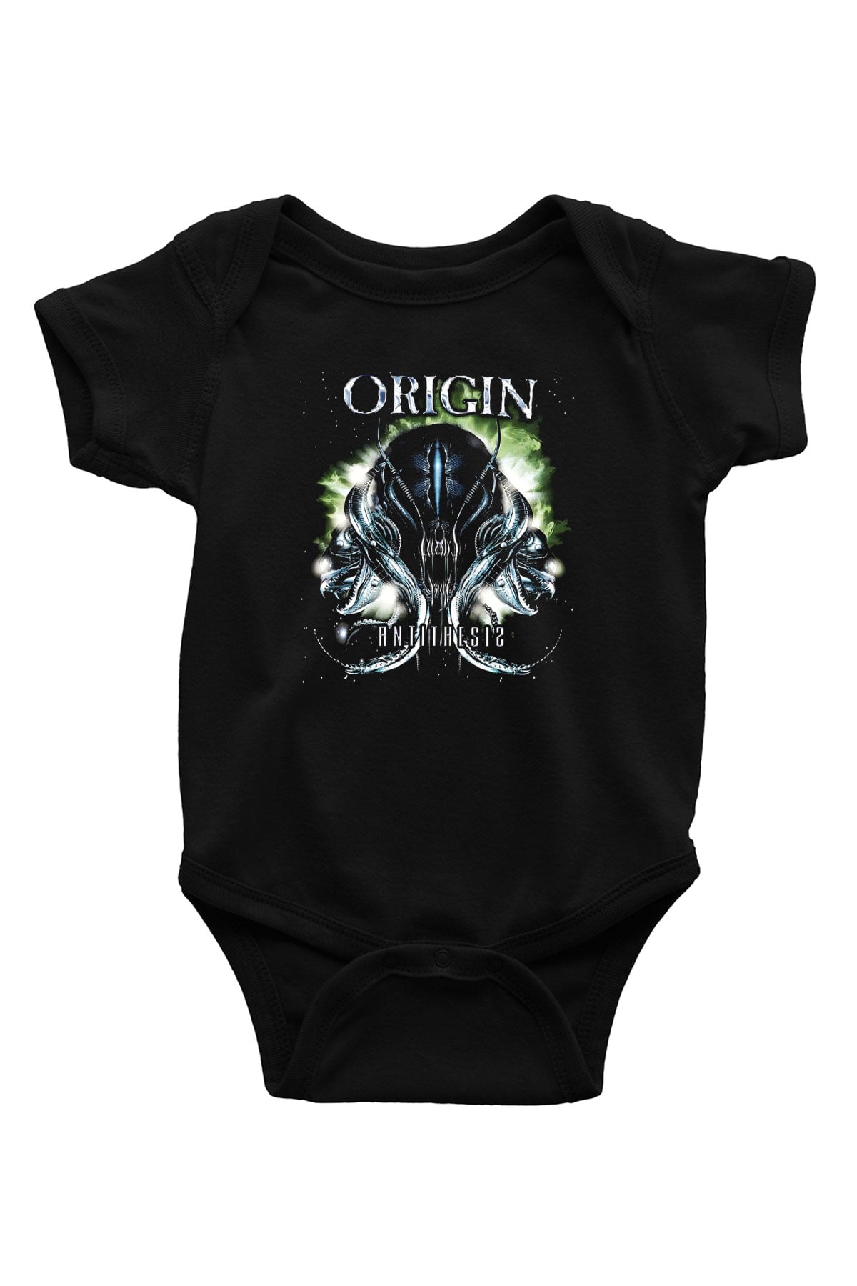 Origin Baskılı Siyah Bebek Body - Zıbın