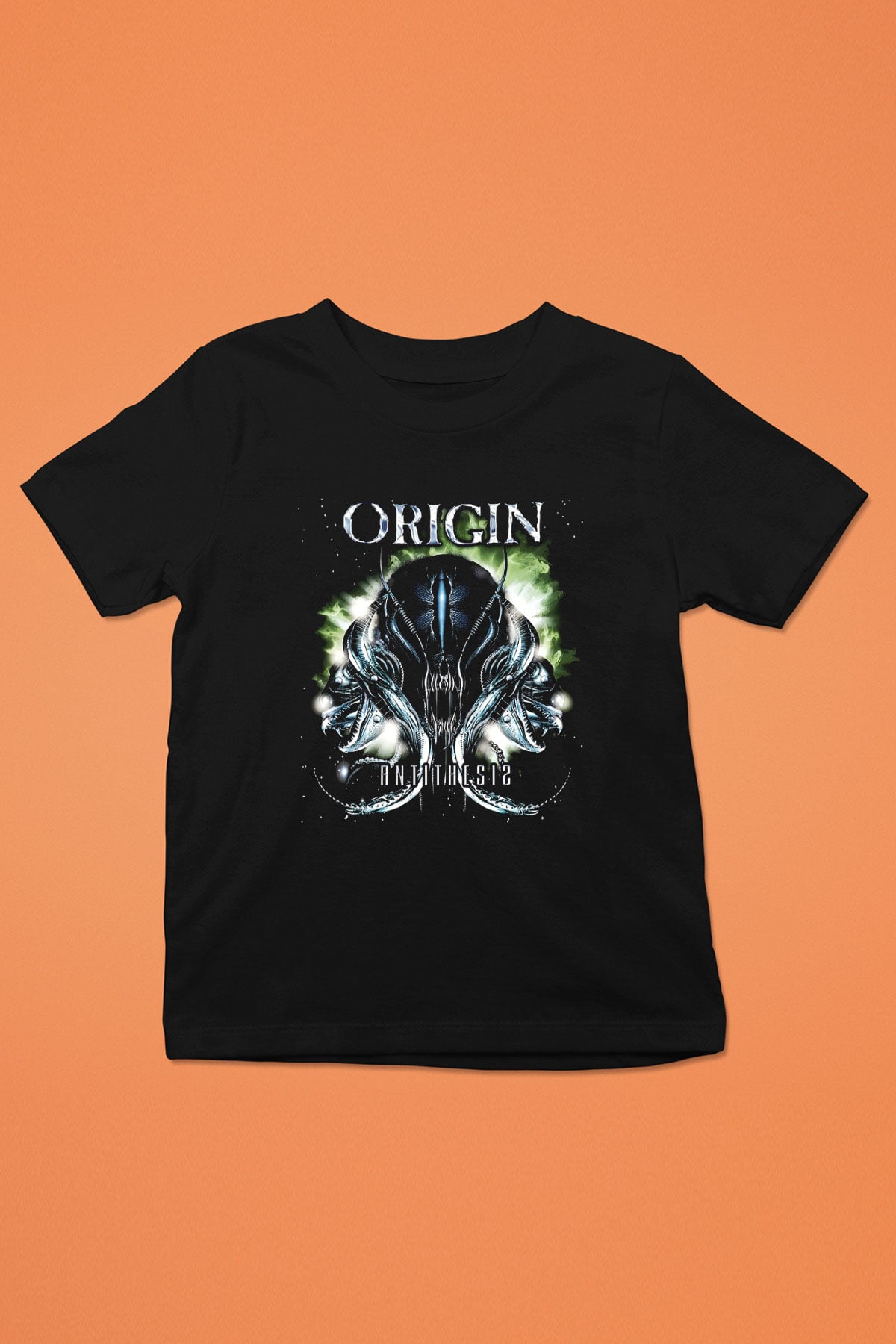Origin Baskılı Siyah Unisex Çocuk Tişört