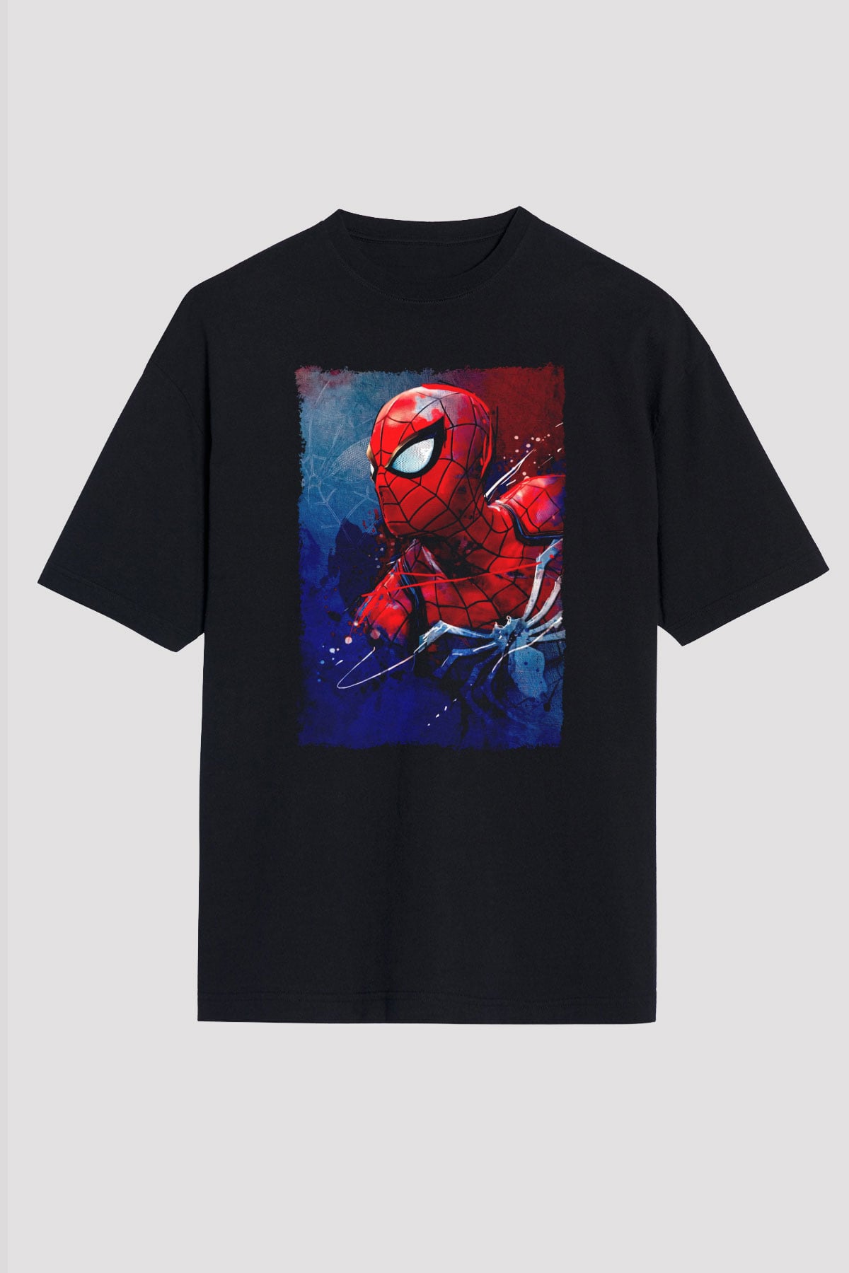 Örümcek Baskılı Unisex Siyah Tişört