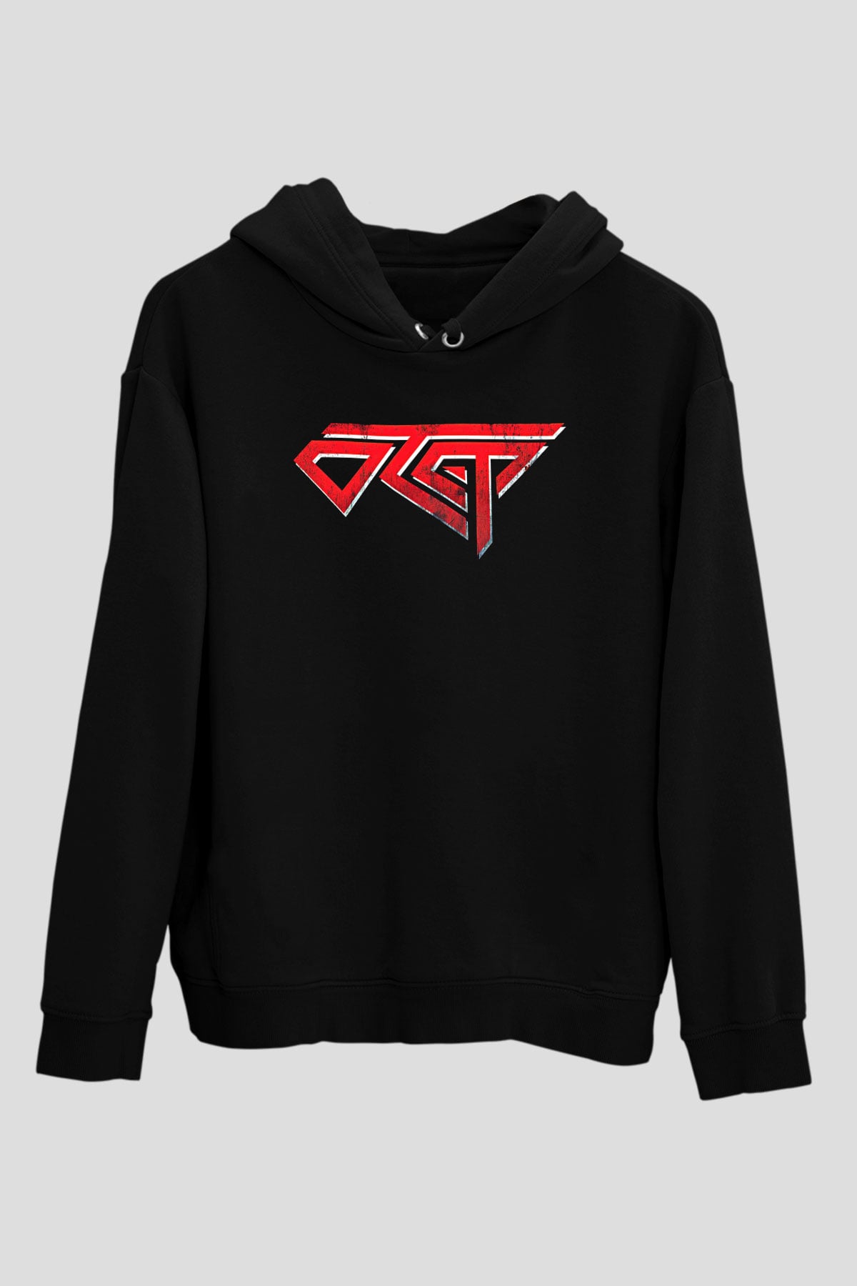 Otep Baskılı Unisex Siyah Kapüşonlu Sweatshirt