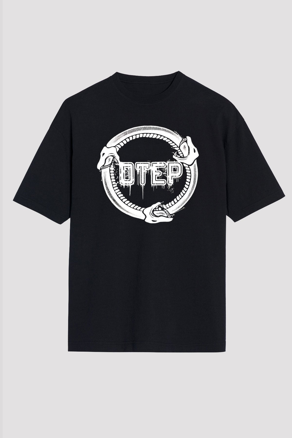 Otep Baskılı Unisex Siyah Oversize Tişört - Tshirt