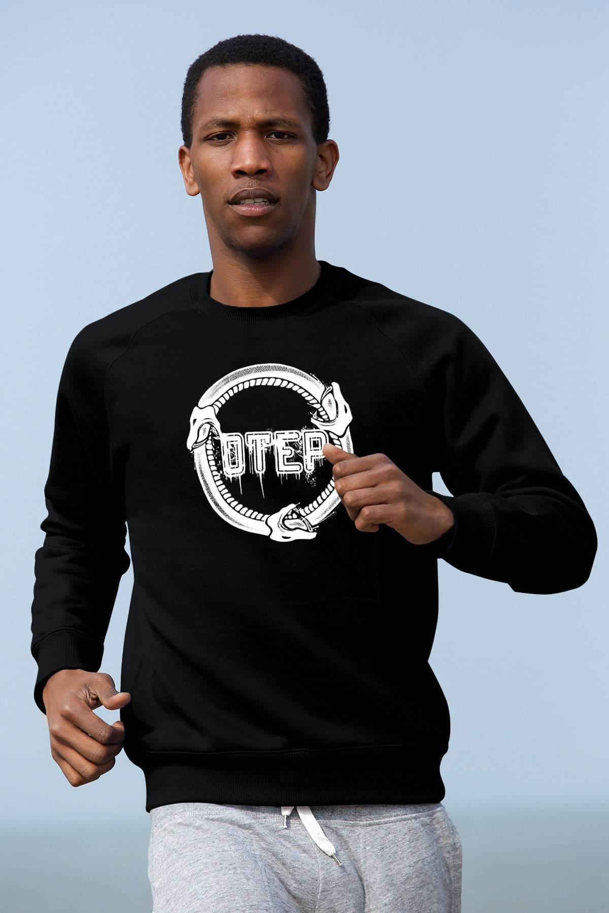 Otep Baskılı Unisex Siyah Sweatshirt