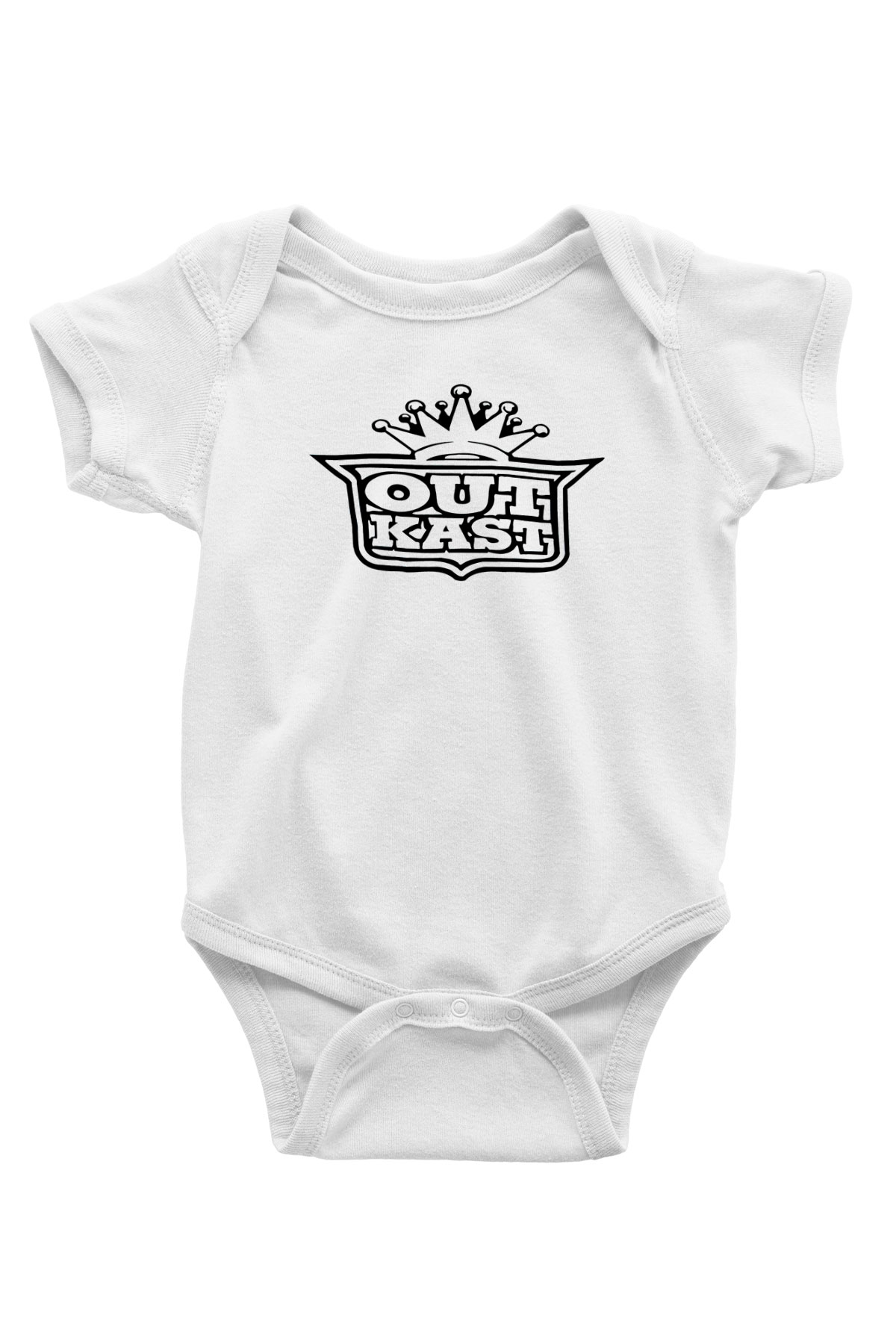 OutKast Baskılı Beyaz Unisex Bebek Body - Zıbın