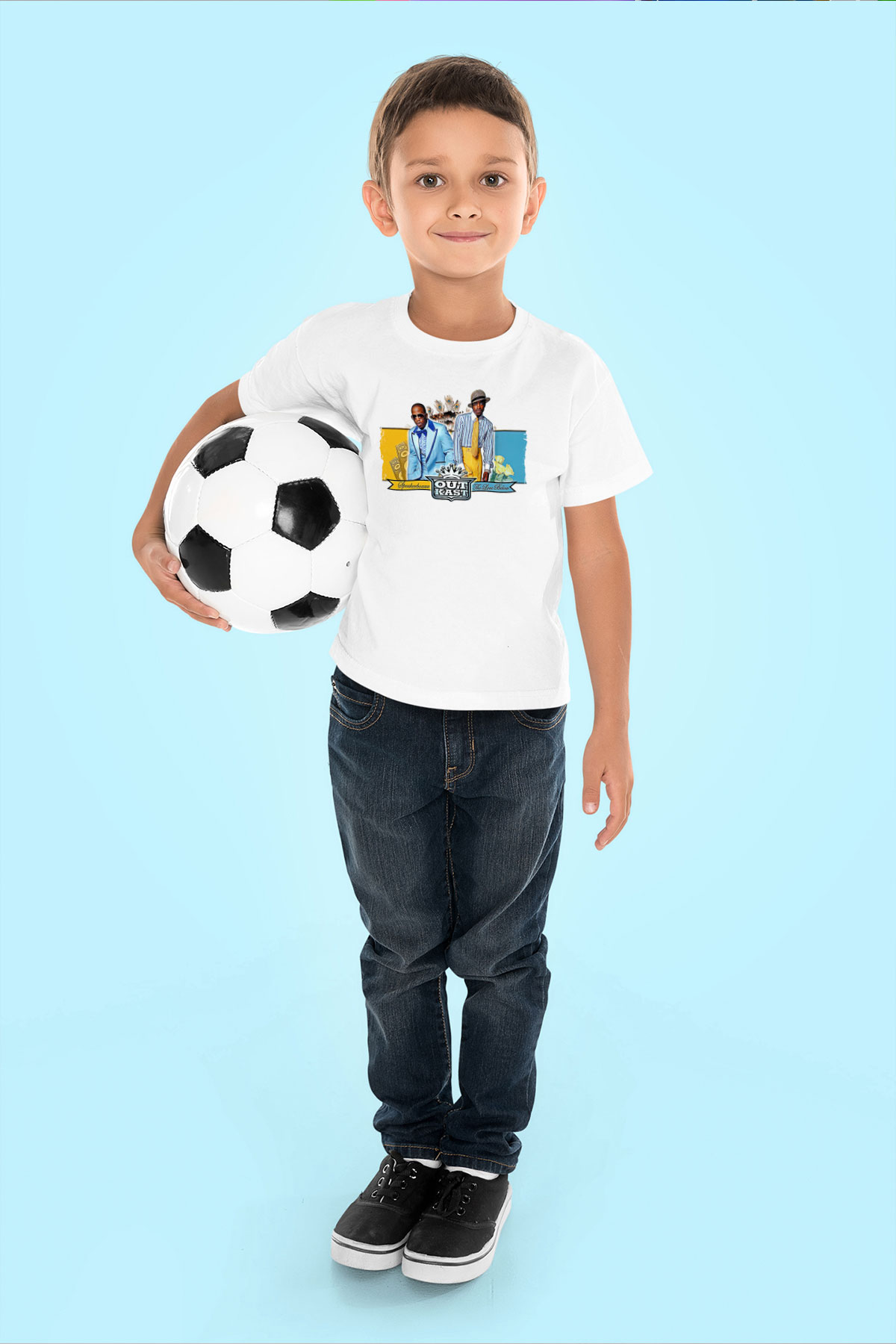 OutKast Baskılı Beyaz Unisex Beyaz Çocuk Tişört - Tshirt