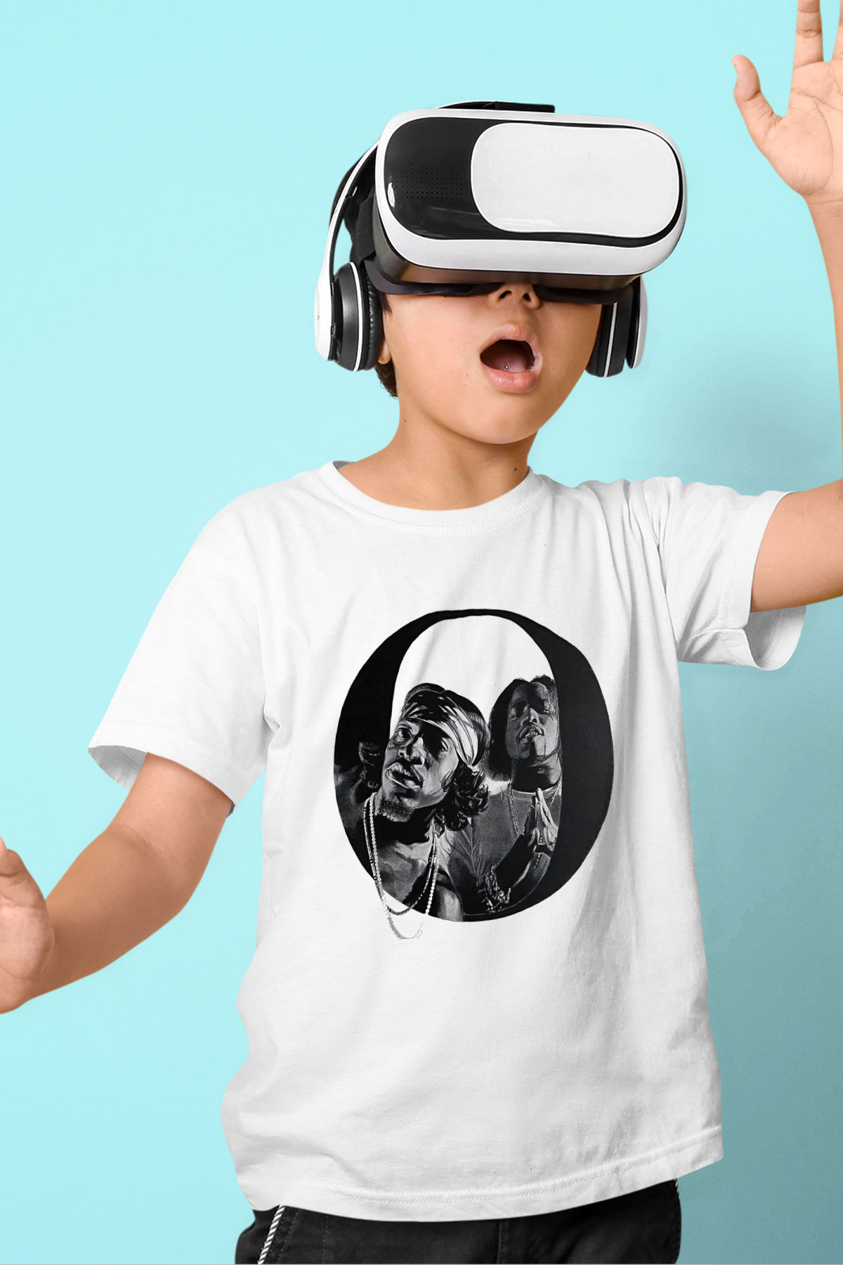OutKast Baskılı Beyaz Unisex Beyaz Çocuk Tişört - Tshirt