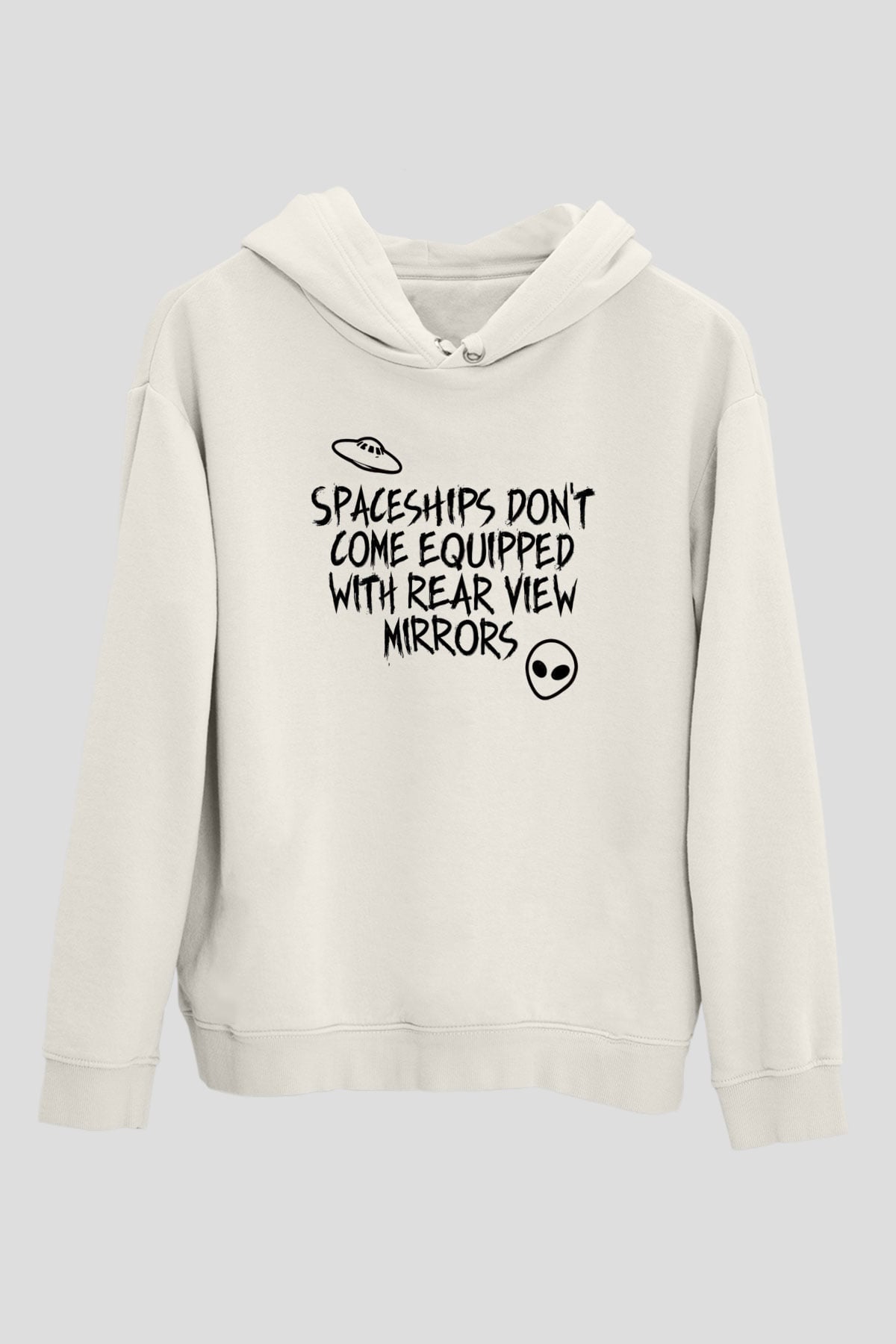 OutKast Baskılı Beyaz Unisex Kapüşonlu Sweatshirt