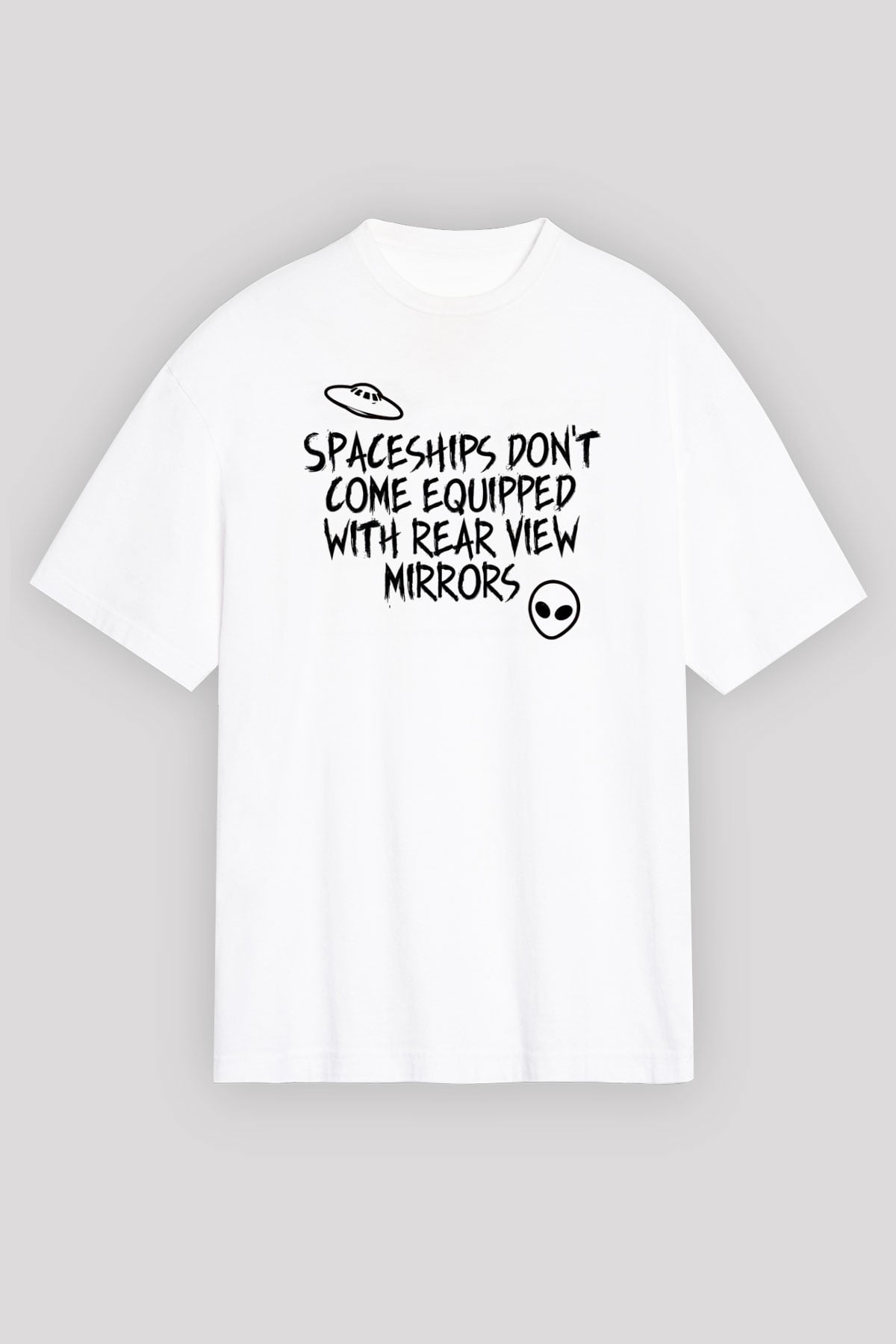 OutKast Baskılı Beyaz Unisex Oversize Tişört - Tshirt
