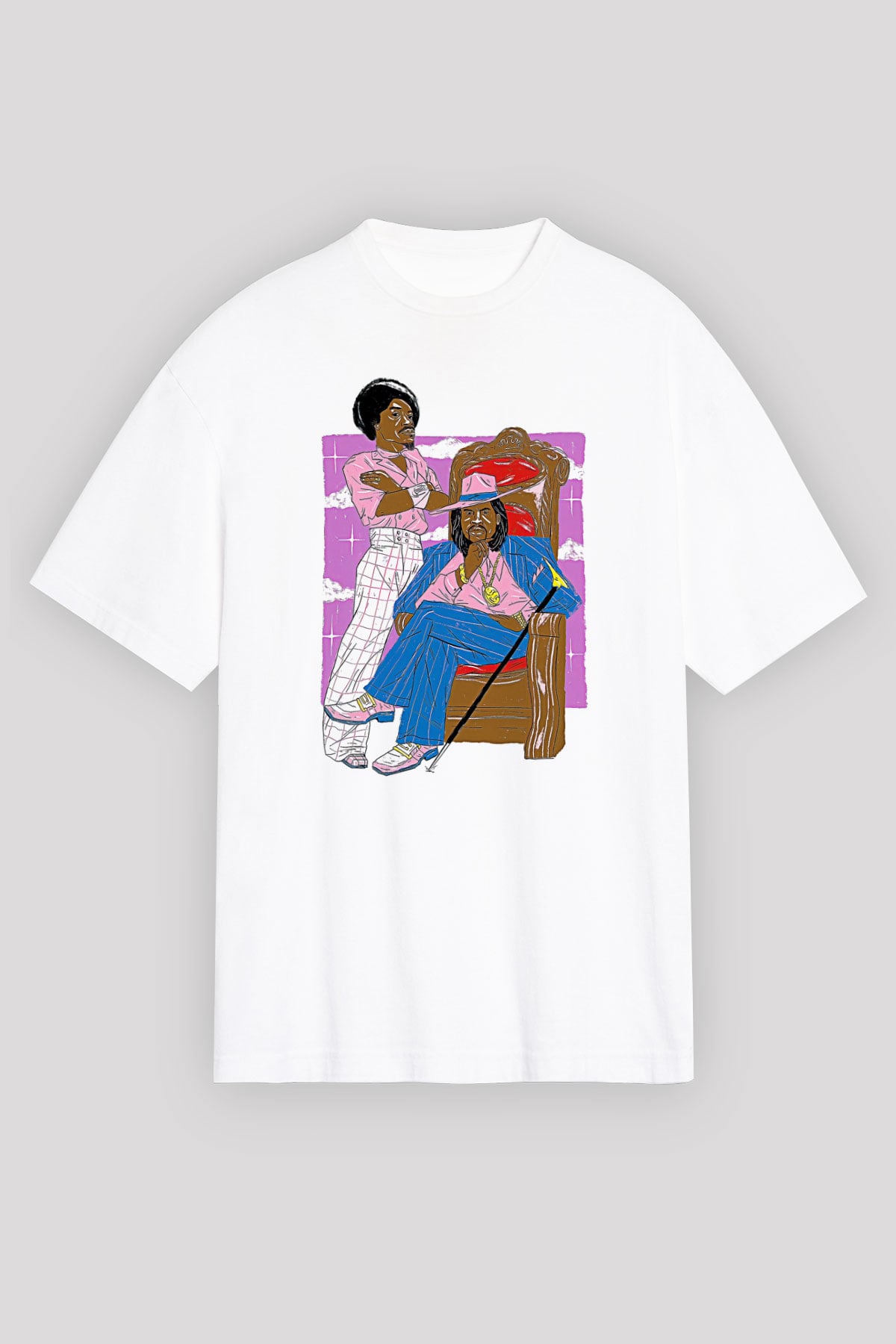 OutKast Baskılı Beyaz Unisex Oversize Tişört - Tshirt