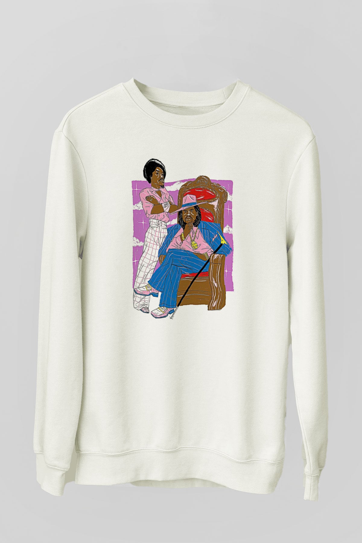 OutKast Baskılı Beyaz Unisex Sweatshirt