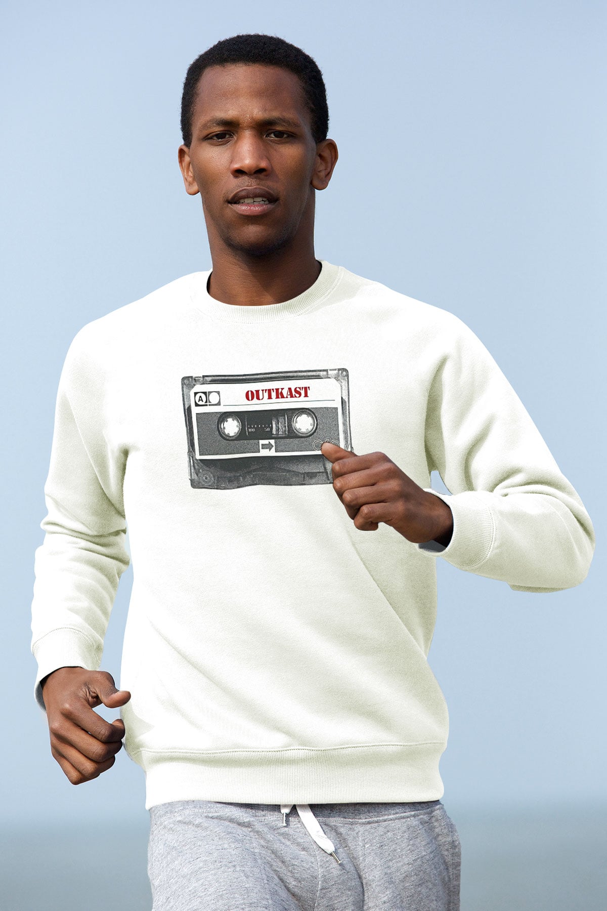 OutKast Baskılı Beyaz Unisex Sweatshirt