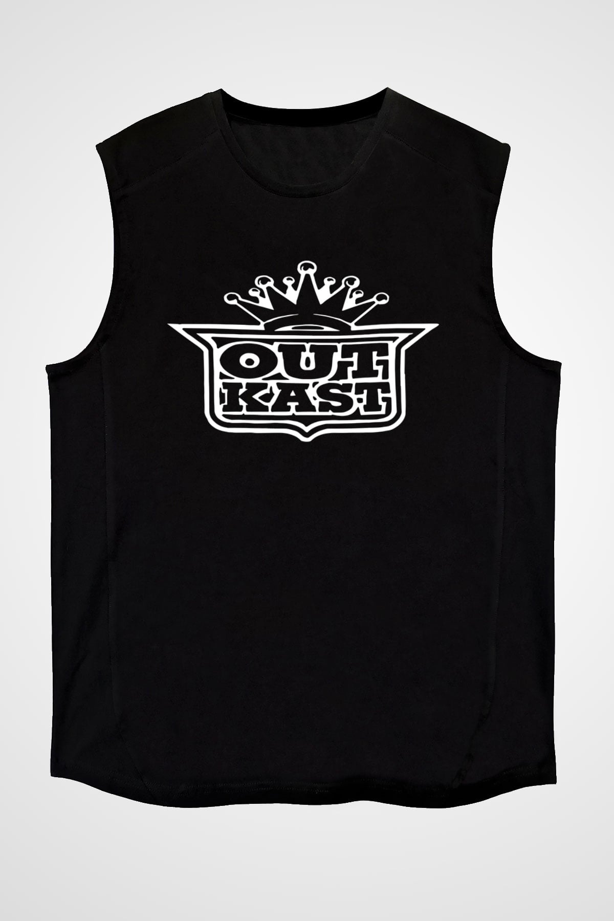 OutKast Baskılı Unisex Siyah Kolsuz Tişört - Tshirt
