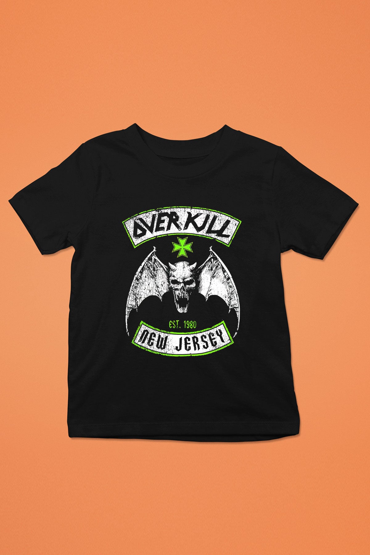 Overkill Baskılı Siyah Unisex Çocuk Tişört